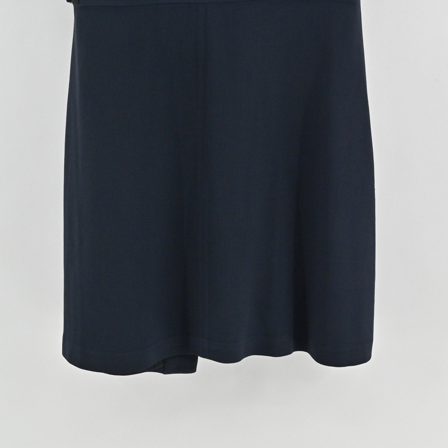 Theory Eldah Sleeveless Wrap Dress Size 10 Wool Navy Blue Quiet Luxury V Neck