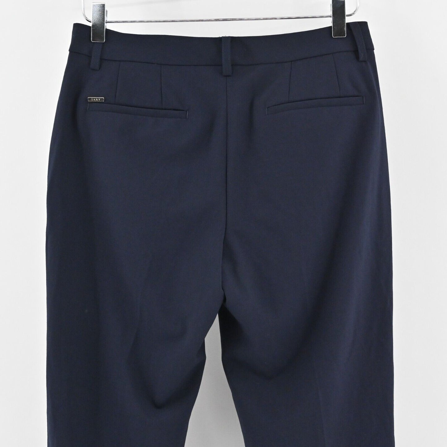 DKNY Pants Womens Sz 2 Navy Blue Straight Leg High Rise Classic Trousers Office