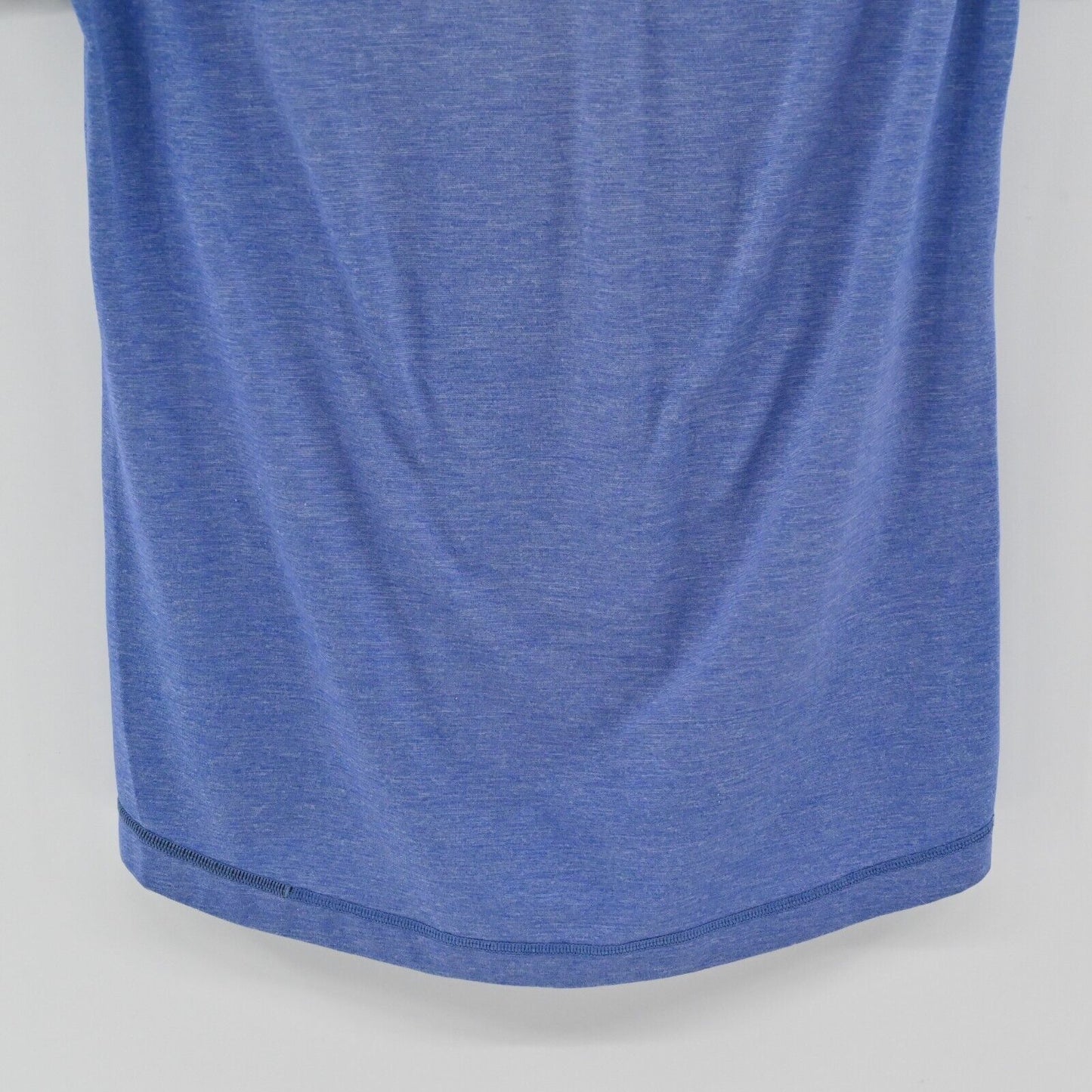 LULULEMON Polo Mens Size L Casual Heathered Blue Short Sleeve Shirt Collar Logo