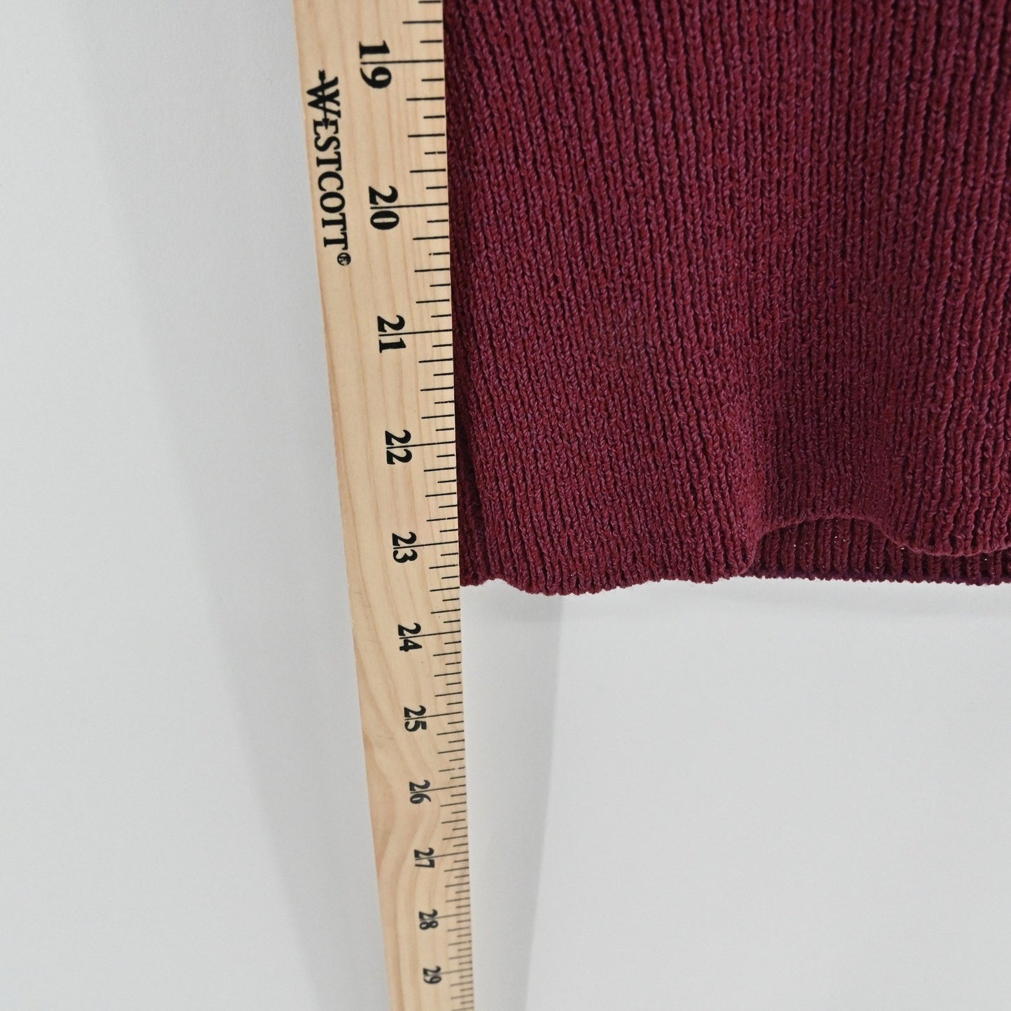 Vtg St John Womens Wool Knit Top Size M Burgundy Quiet Luxury Refined Dog Show