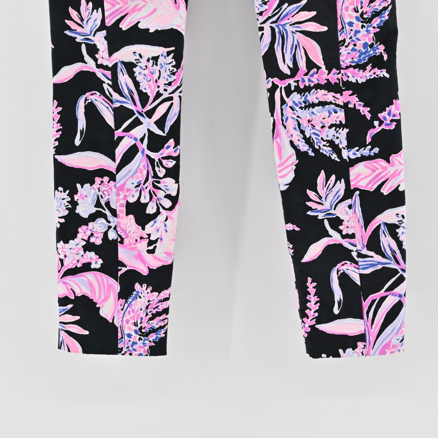 LILLY PULITZER Womens Kelly Pants Size 00 Skinny Ankle Onyx Wild Within Print