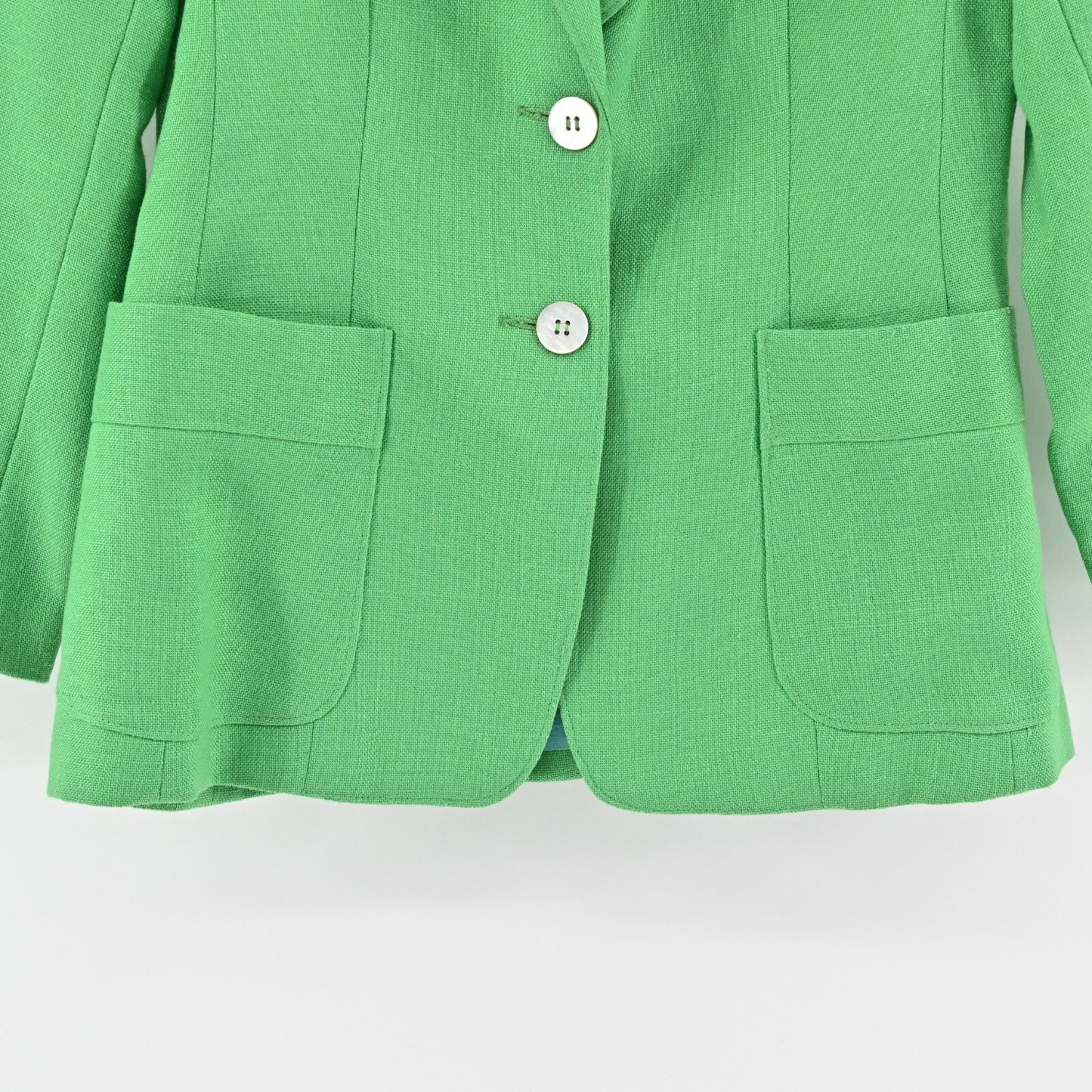 Vtg EVAN PICONE Blazer Womens Size 6 Green Single Breasted Front Pocket Jacket