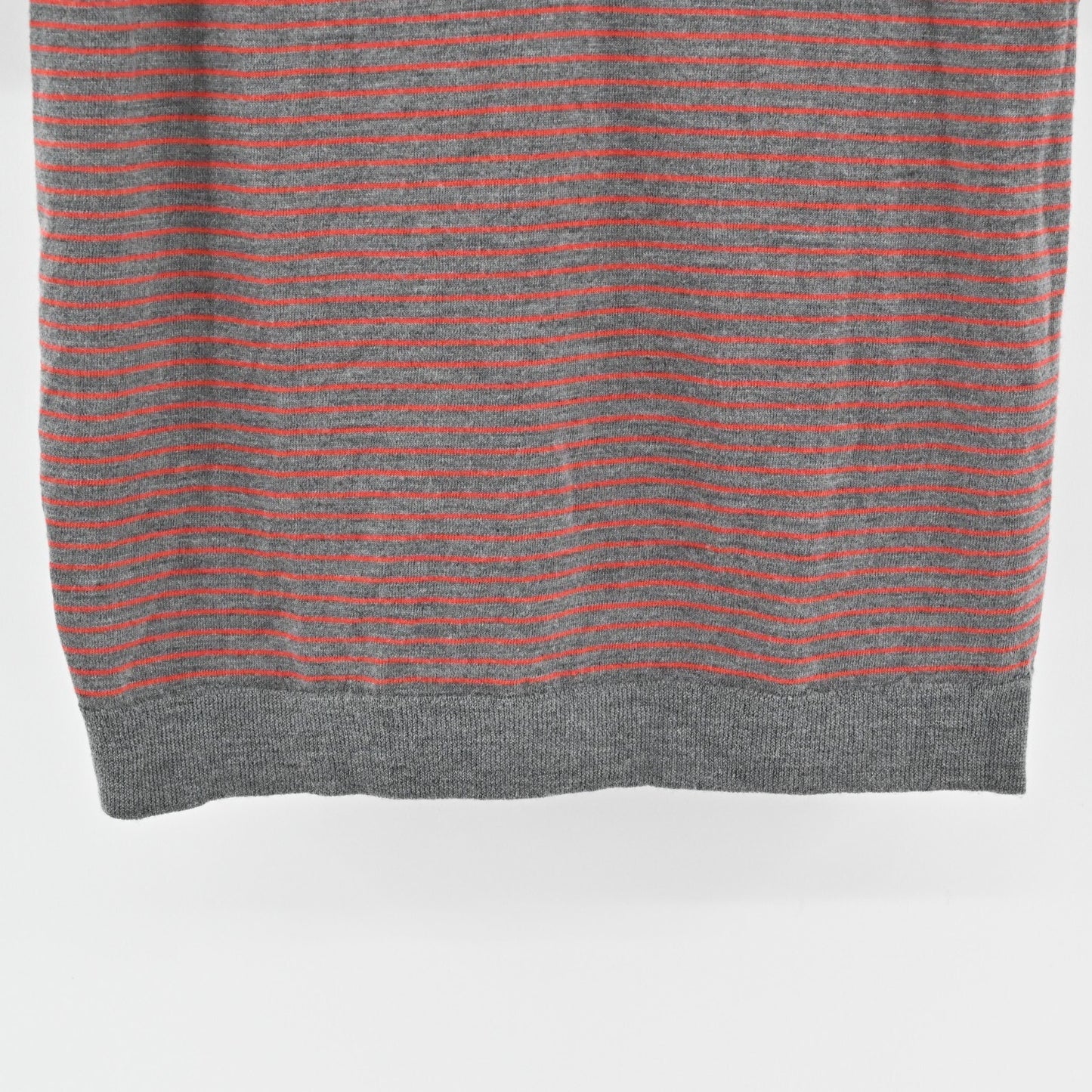 Eileen Fisher Womens Merino Wool Sweater Small Gray Red Striped Hoodie Pullover