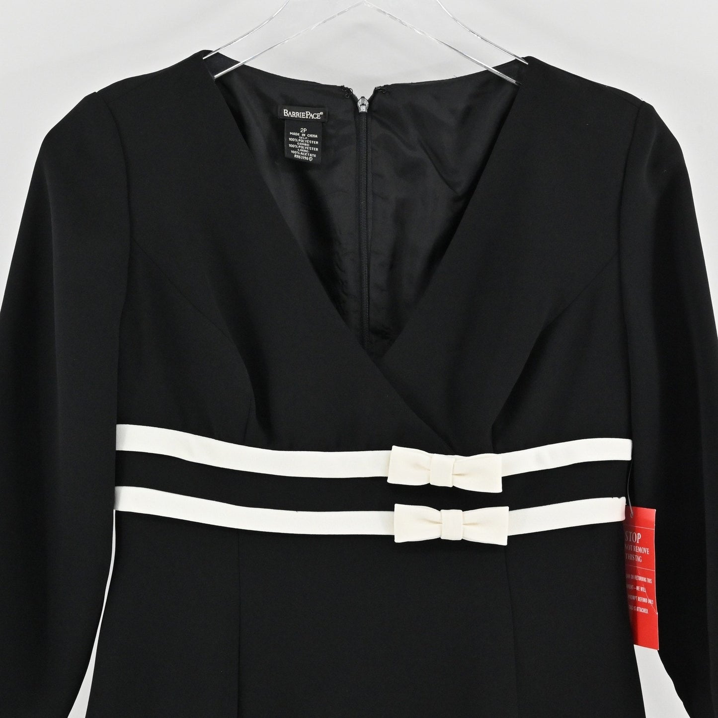 Vtg Y2k Twee Black Dress Size 2 Petite Bow Geisha Mod Retro Elegant Polished