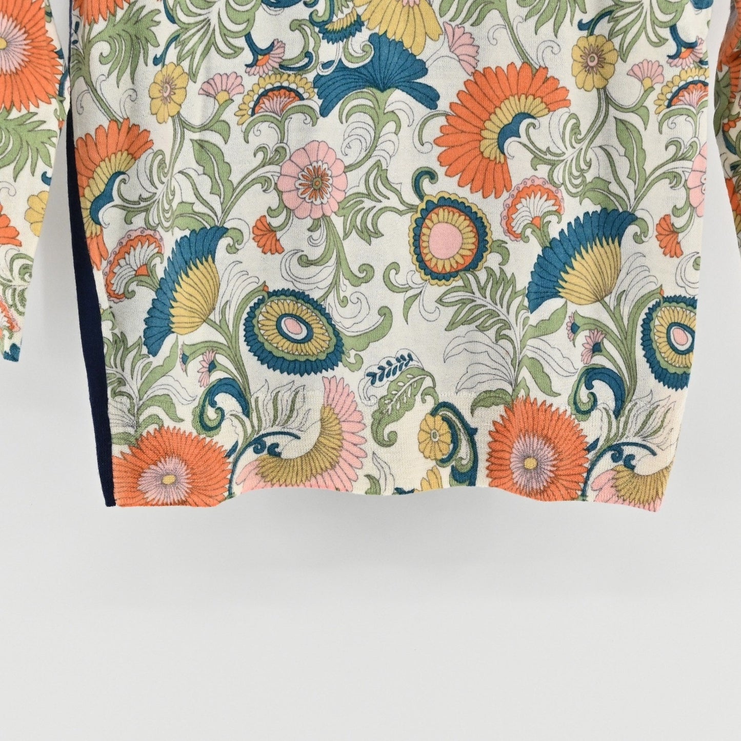 J Crew Womens Floral Merino Wool Sweater Size S Retro Twee Whimsical Romantic