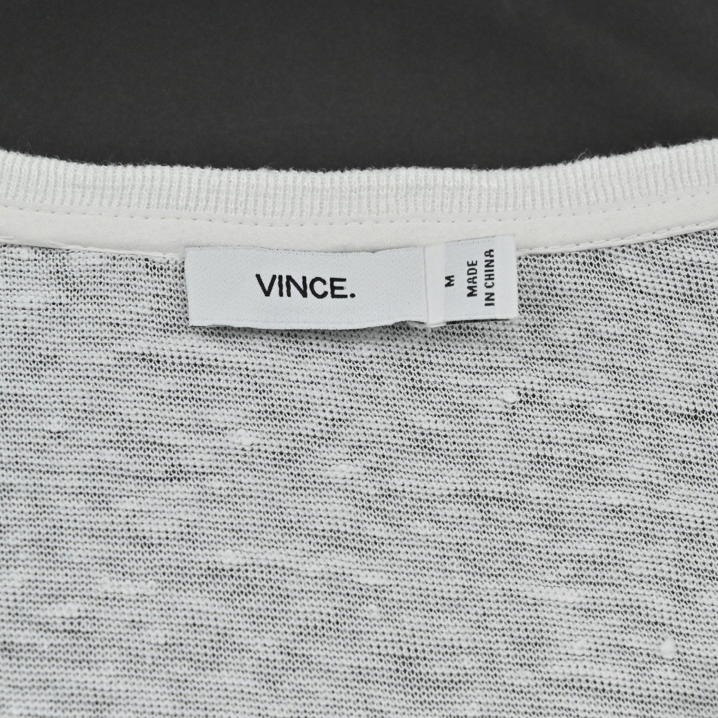 Vince Womens Slub Knit Long Sleeve Top Size M White Lightweight Casual Lagenlook
