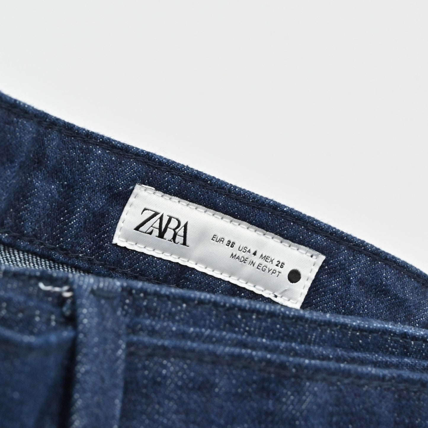 Zara Womens Wide Leg Jeans Size 4 Blue High Rise Belted Denim Pant Western NEW