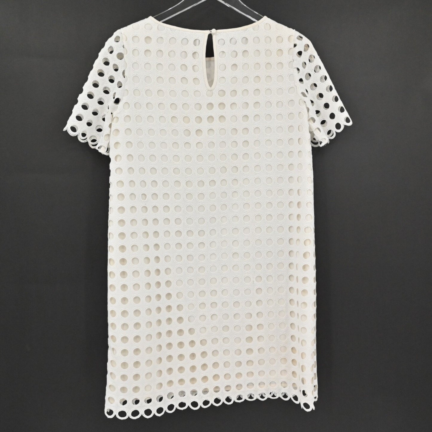 Catherine Malandrino Courtney Dress Size 0 White Eyelet Summer Shift Minimalist