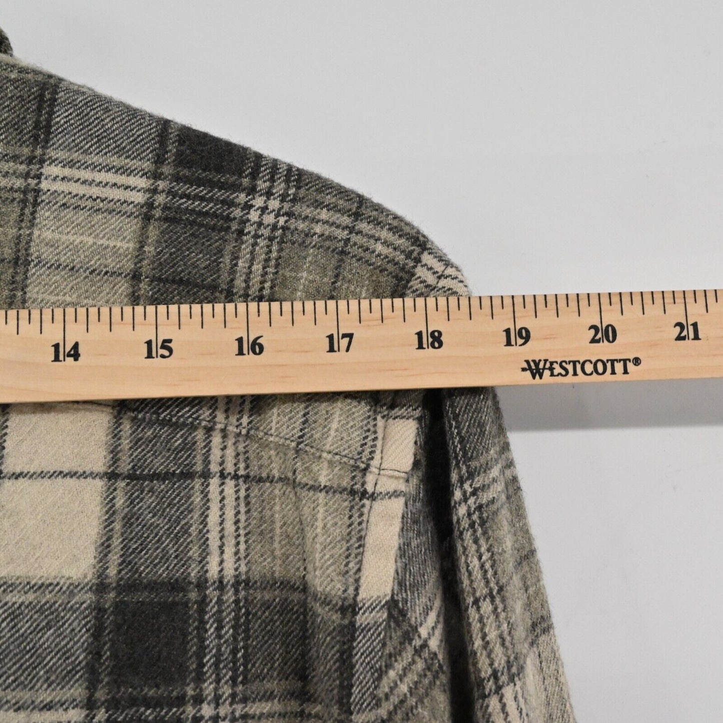 LAUREN RALPH LAUREN Shirt Mens Size M Long Sleeve Plaid Wool Button Up Pocket