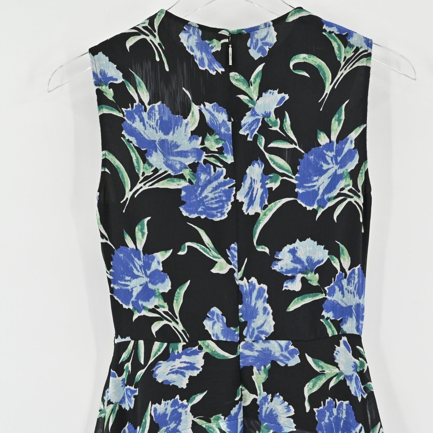 JASON WU Collection Womens Blue Floral Dress Sz 2 Printed Fit Flare Day Chiffon