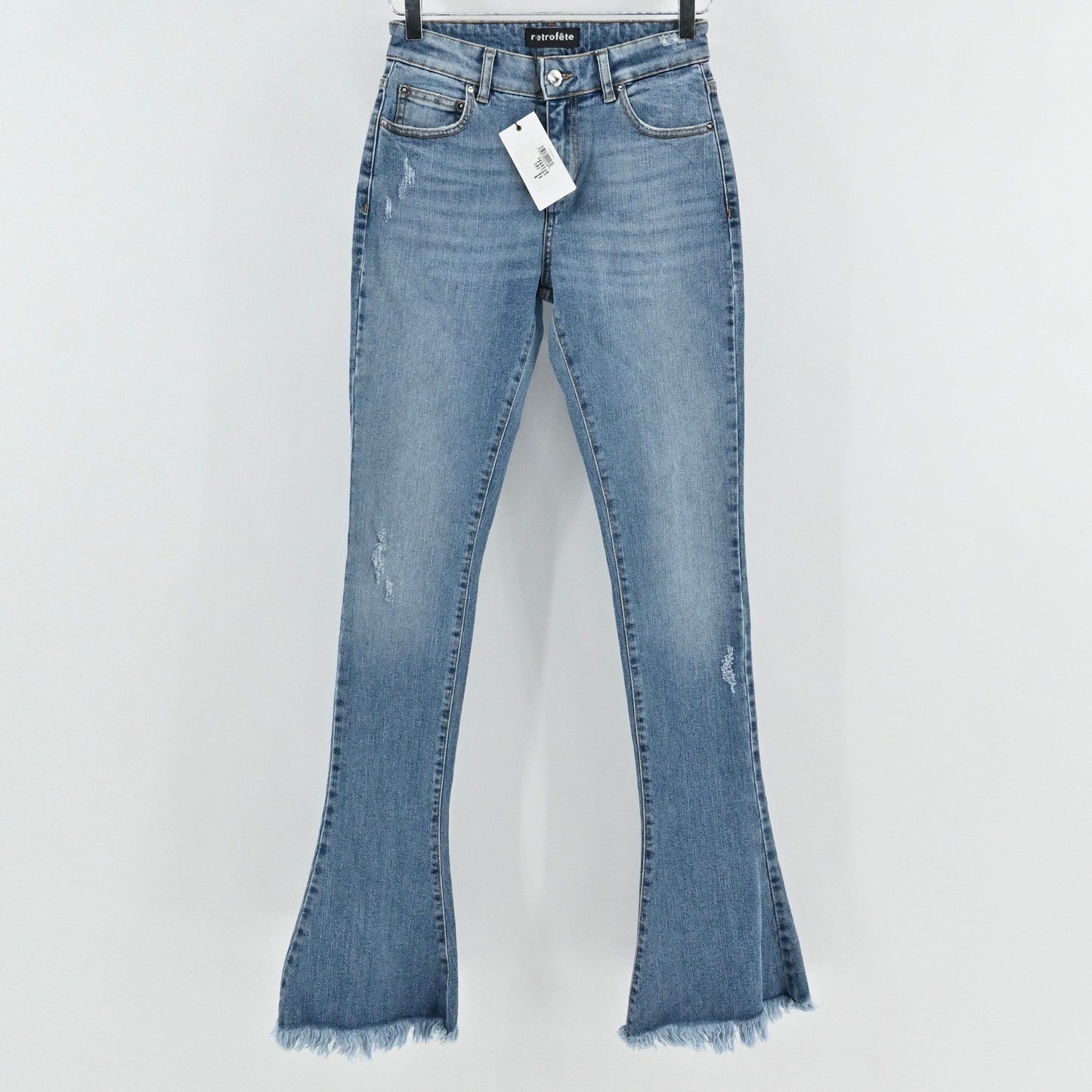 Retrofete Womens Presley Jeans Size 26 Bailey Flare High Rise Distressed Denim