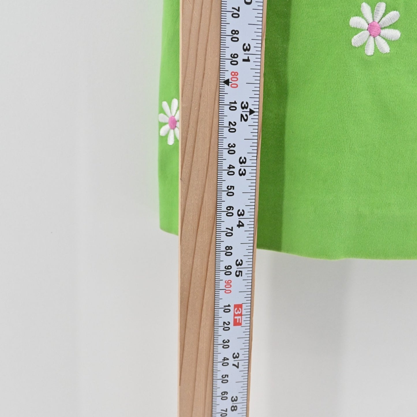 Vtg SAG HARBOR Green Embroidered Dress Size 10P Daisy Cotton Vibrant Bright Boho