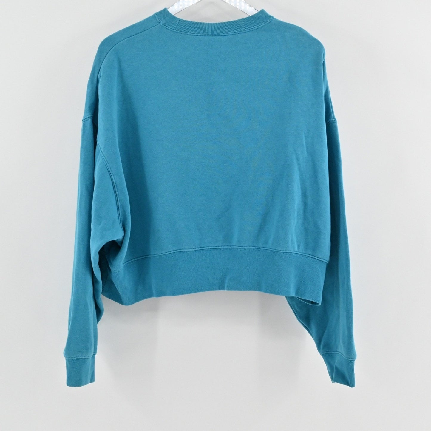 Nike Womens Phoenix Fleece Crewneck Sweatshirt Size XS Blue Cropped Athleisure