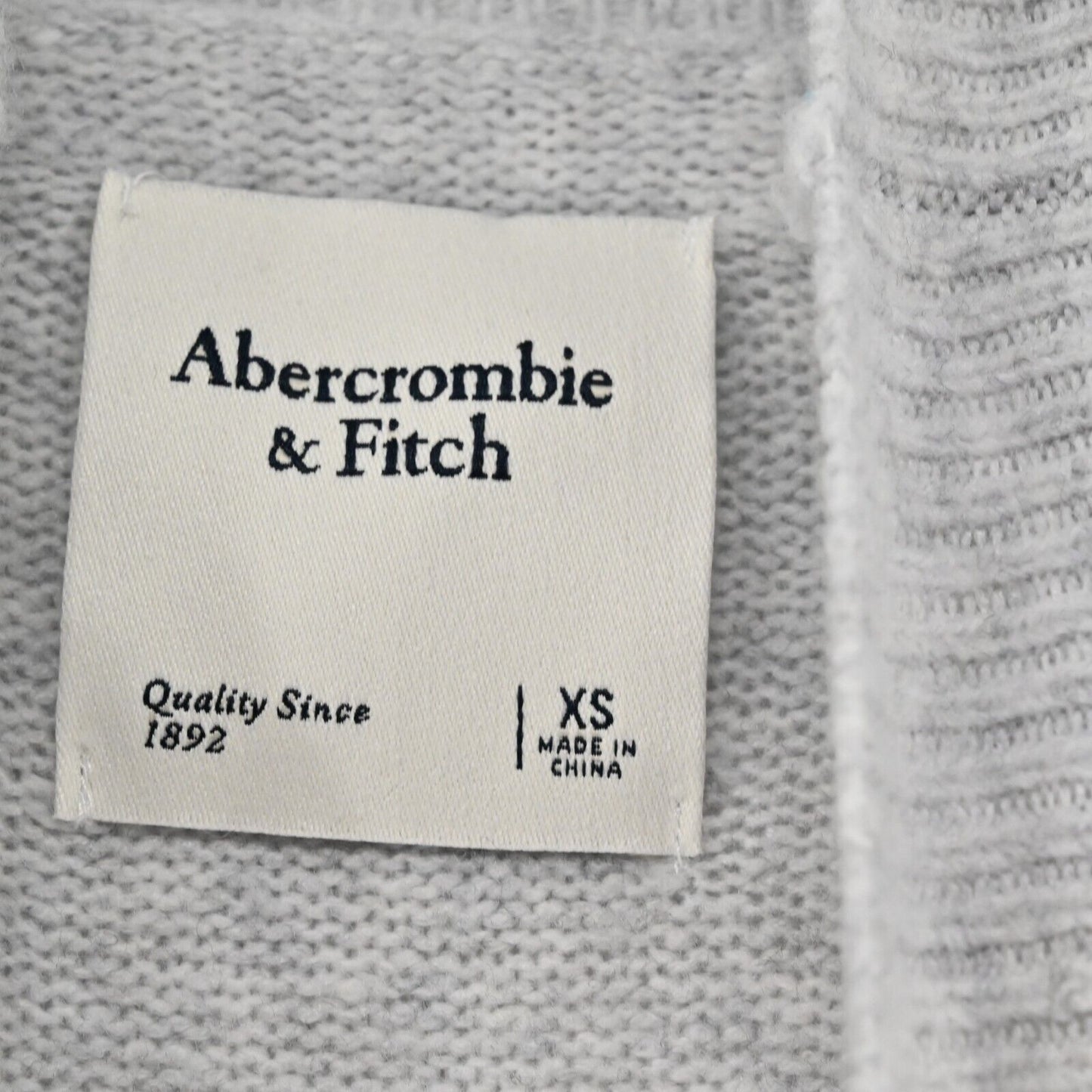 ABERCROMBIE FITCH Sweater Womens XS Grey Classic Mock Neck Knit Cozy Capsule