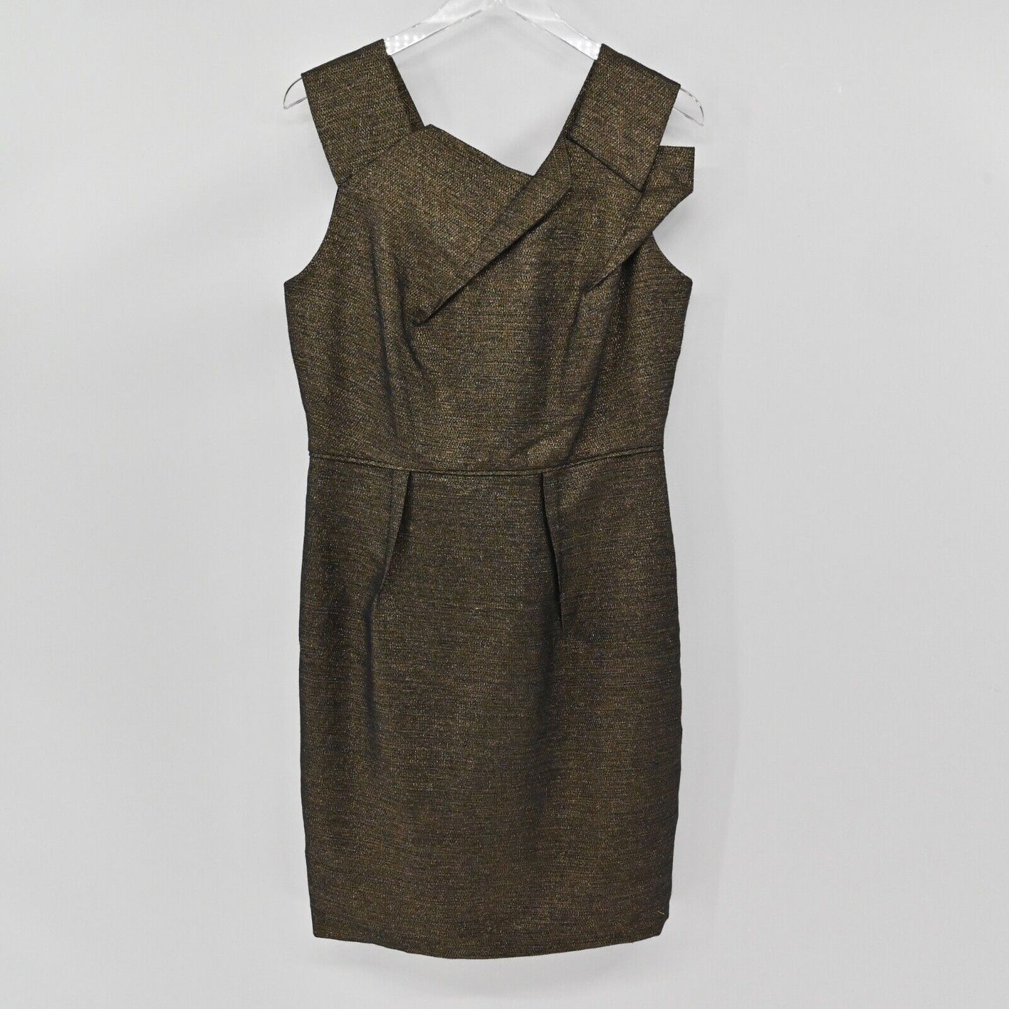 W118 by WALTER BAKER Dress Sz L Black Gold Metallic Sleeveless Lucy Sheath NEW