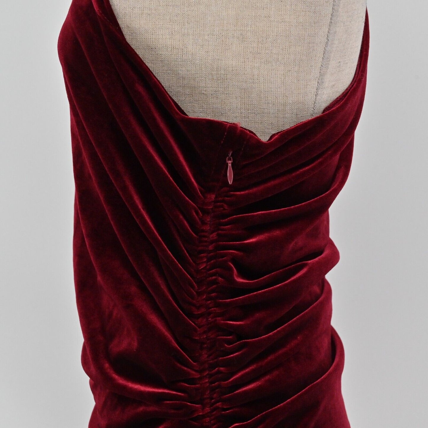 HOUSE of HARLOW Dress Womens Size L One Shoulder Velvet Ruched Side Garnet Red