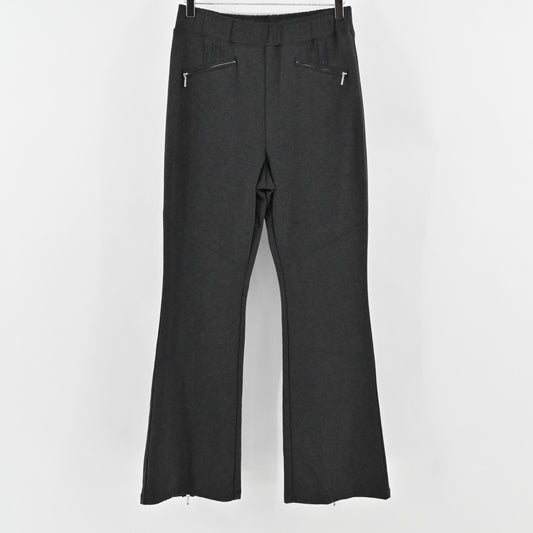 ANTHROPOLOGIE Womens Flare Pants Size M Maeve Gray Zip Pocket Hem Pull On Office
