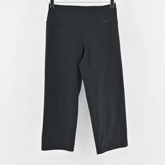 NIKE Pants Womens Size S Black Dri Fit Cropped Stretch Pull On Activewear