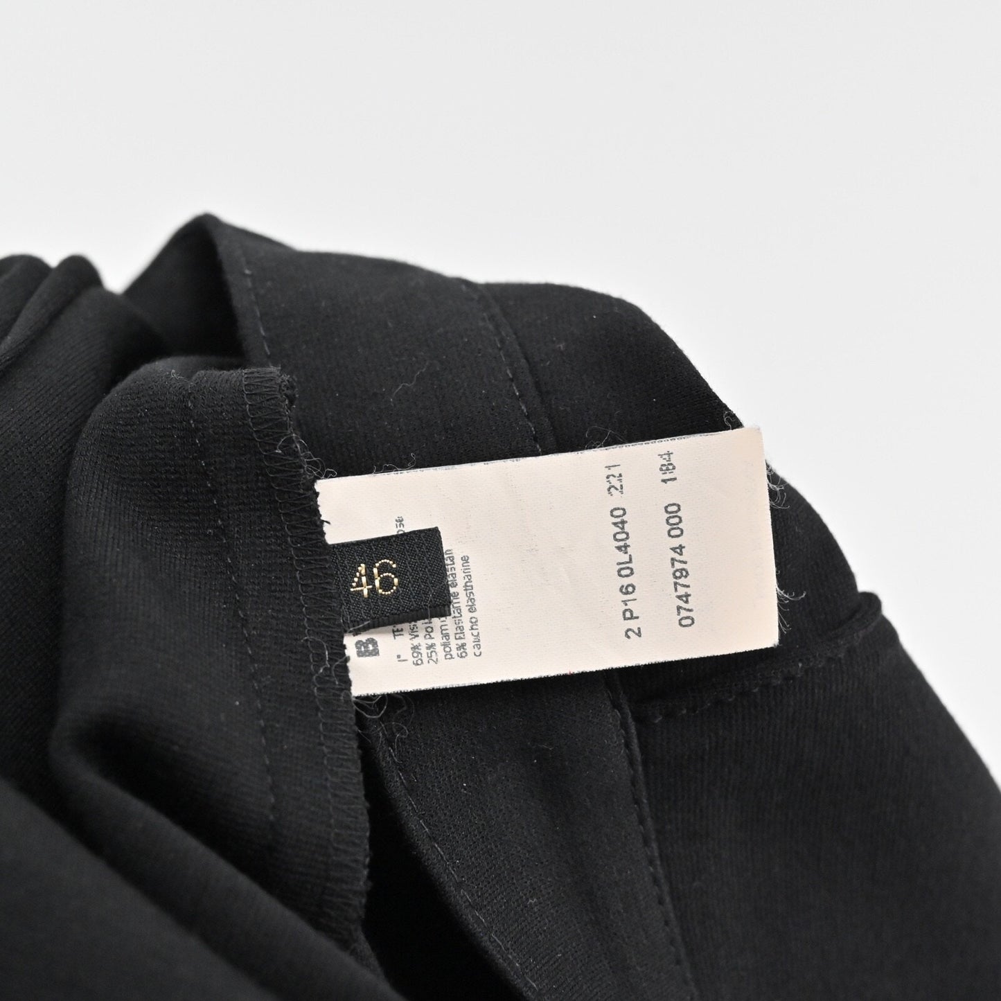 LES COPAINS Pleated Skirt Size 46 Black Knee Length A Line Jersey Stretch Retro