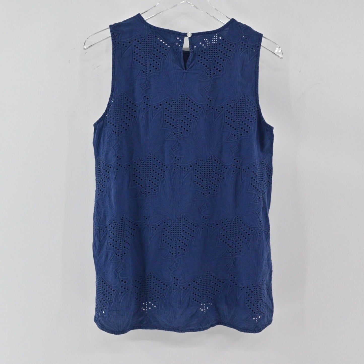 VINEYARD VINES Top Womens Sz S Blue Floral Embroidered Eyelet Cotton Preppy