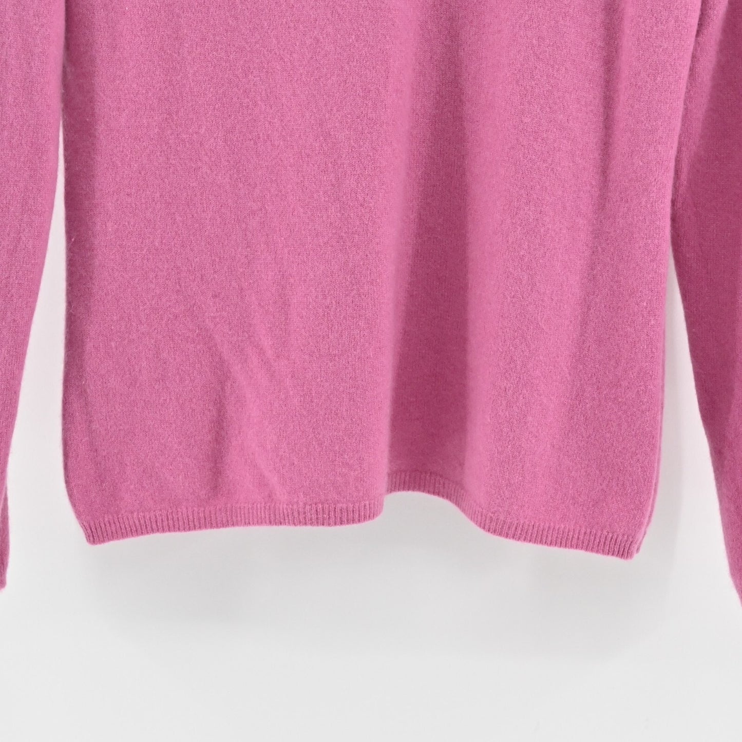 Vtg Womens Pink Cashmere Sweater Size L Knit Classic Preppy V Neck SUTTON STUDIO