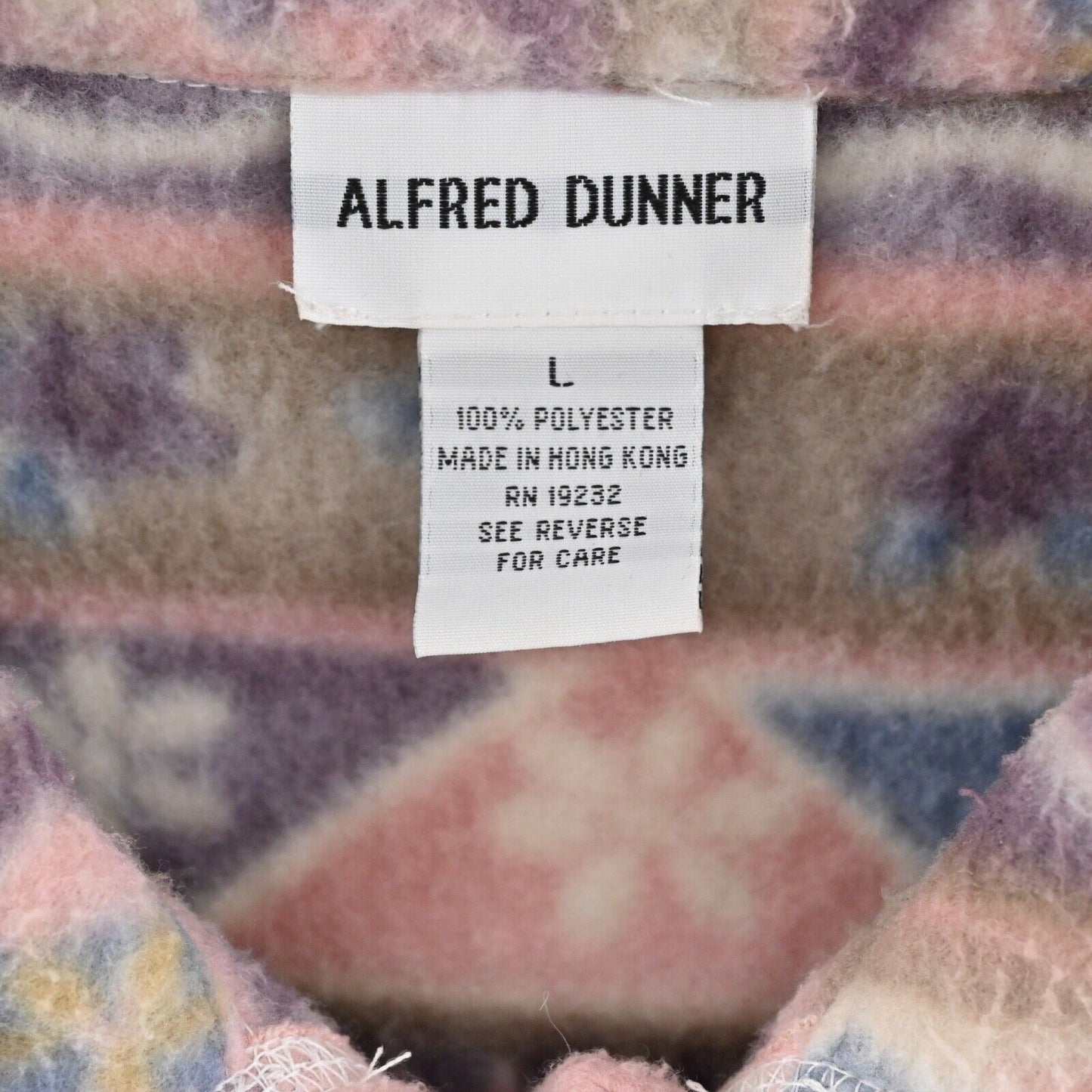 Vtg ALFRED DUNNER Jacket Womens Size L Pink Fair Isle Fleece Button Shacket 90s