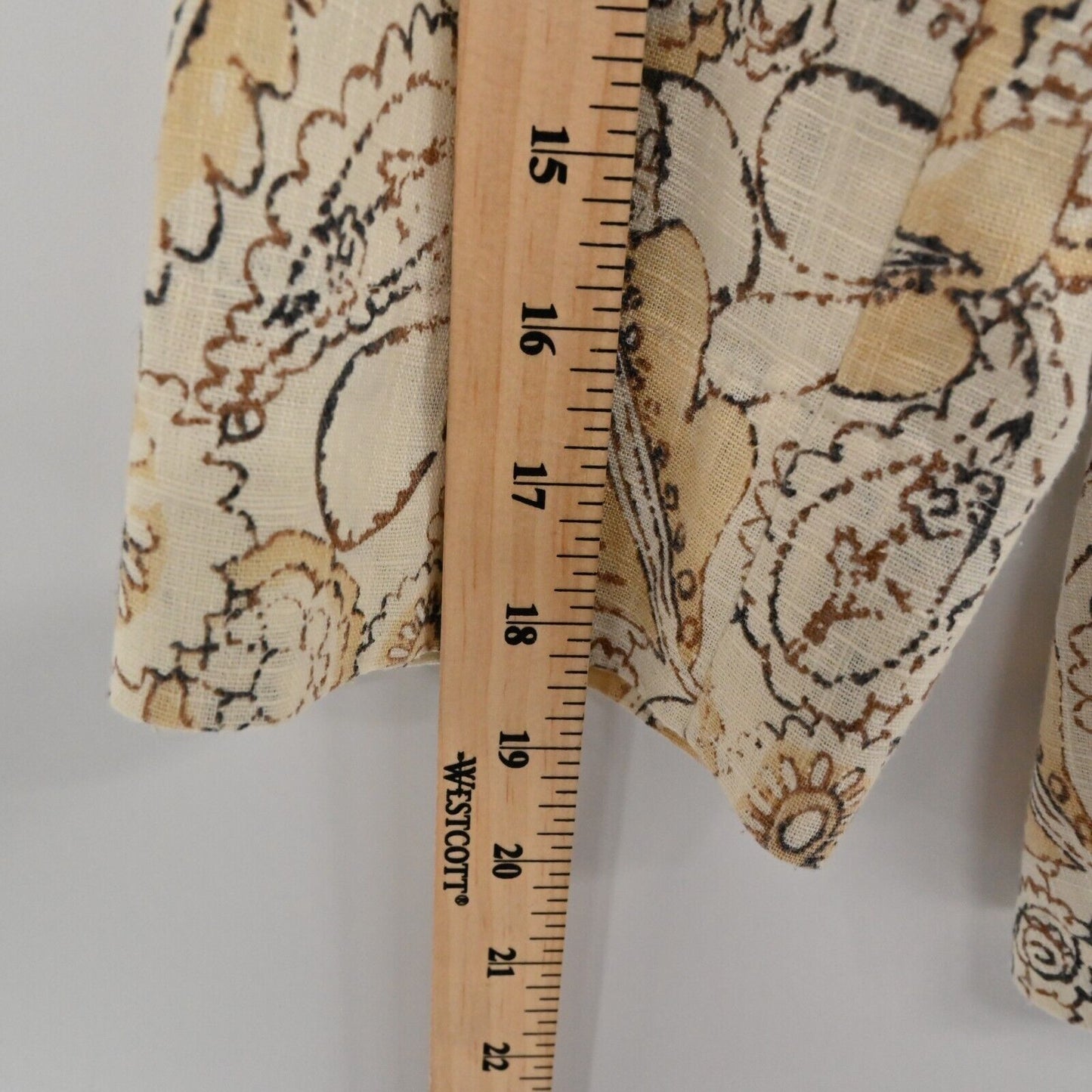 J JILL Jacket Womens Sz M Linen Floral Paisley Neutral Minimalist Lagenlook