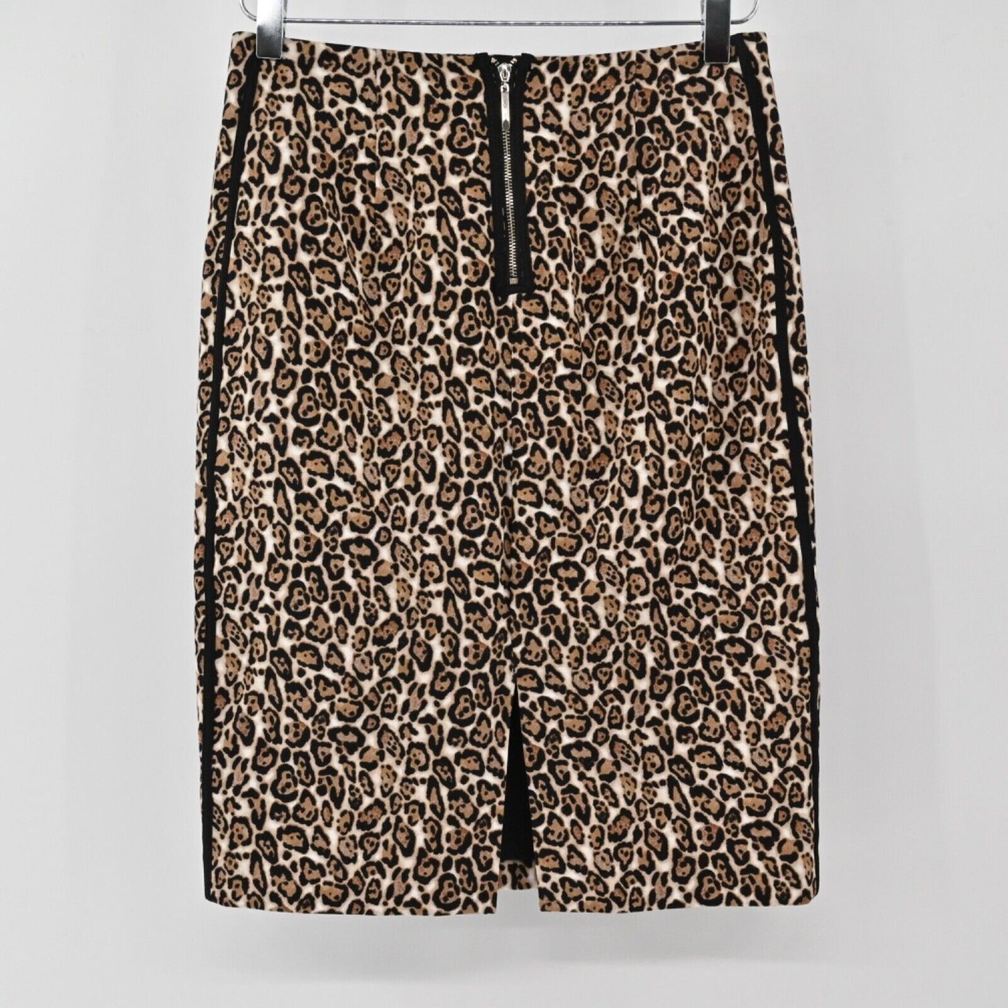 WHBM Skirt Womens Sz 2 Leopard Animal Print Cotton Blend Pencil Mob Wife Office