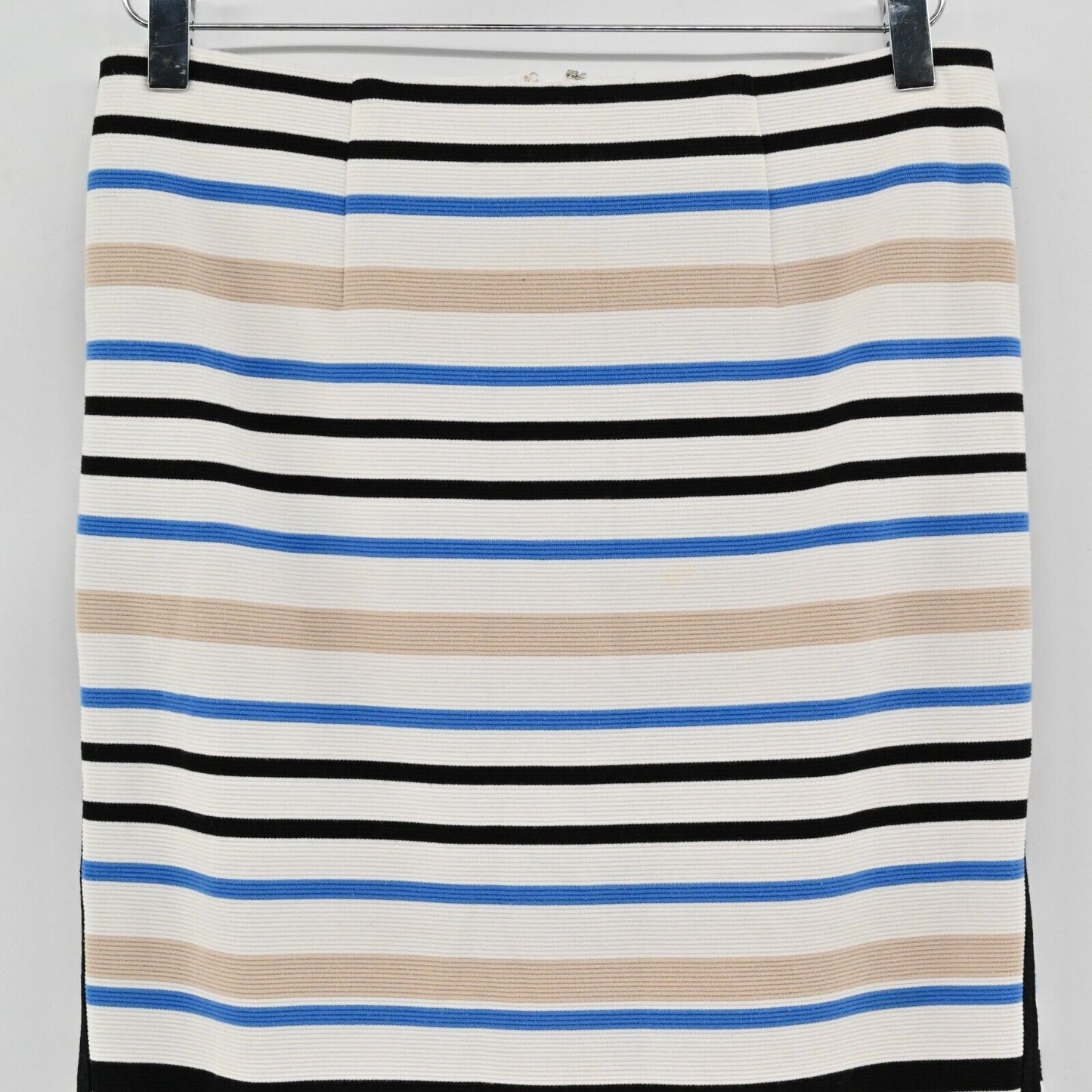 WHBM Skirt Womens Sz 2 Ponte Multi Stripe Pencil Knee Length Corpcore Office