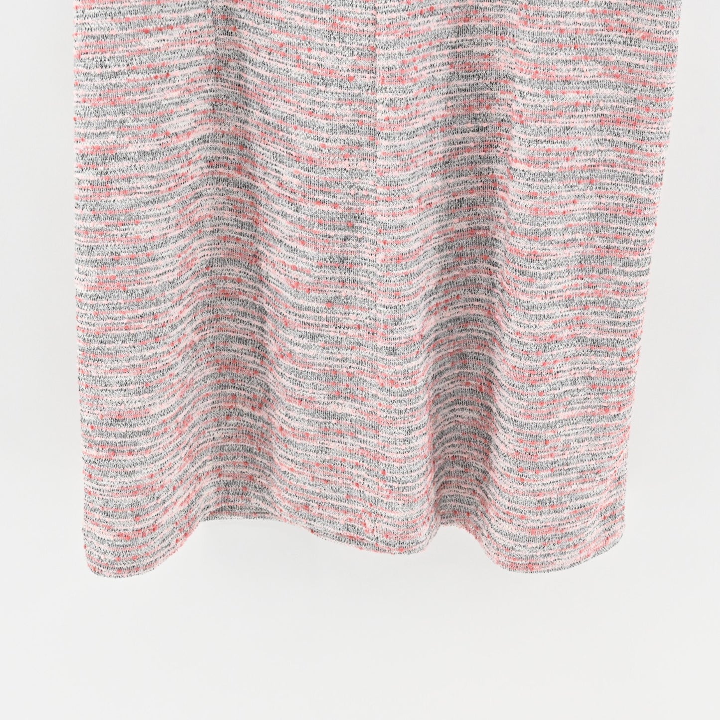 LOFT Dress Size 26 Pink White Textured Tweed Ruffle Sleeve Relaxed Shift NEW