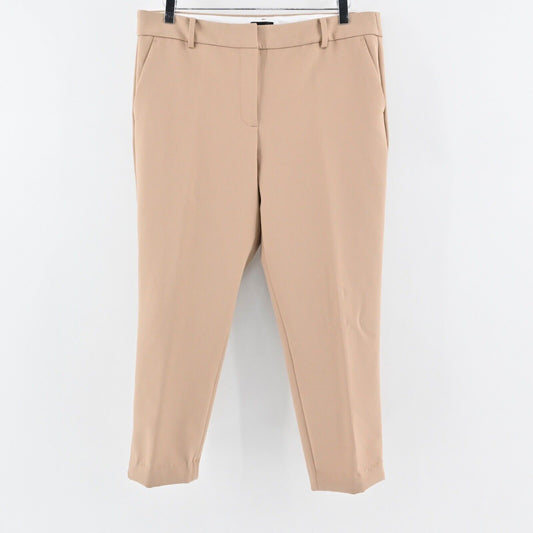 TALBOTS Pants Womens Size 14P Hampshire Ankle Tan High Rise Tapered Dress Career