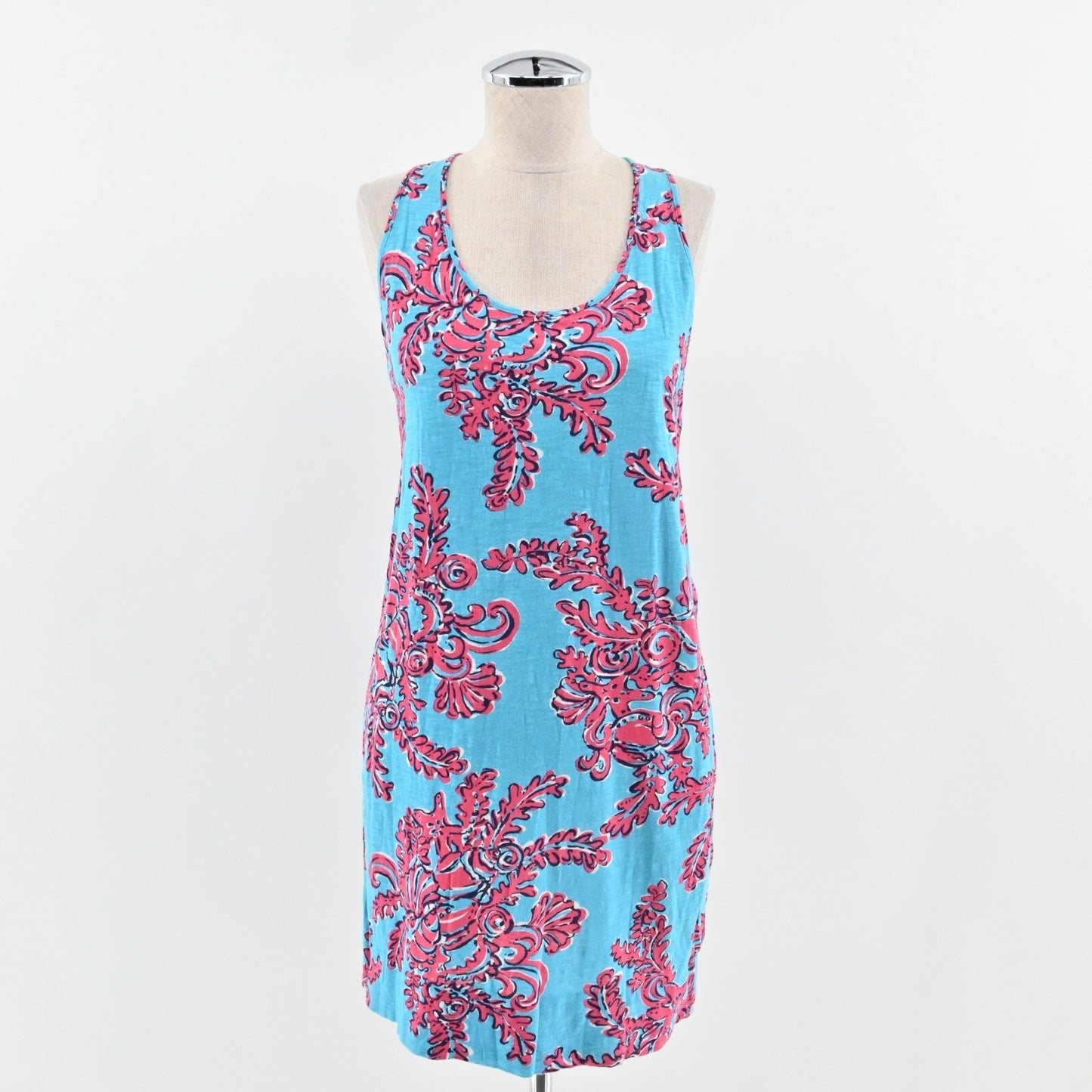 LILLY PULITZER Dress Size S Shore Searulean Blue Rhode Island Reef Sleeveless