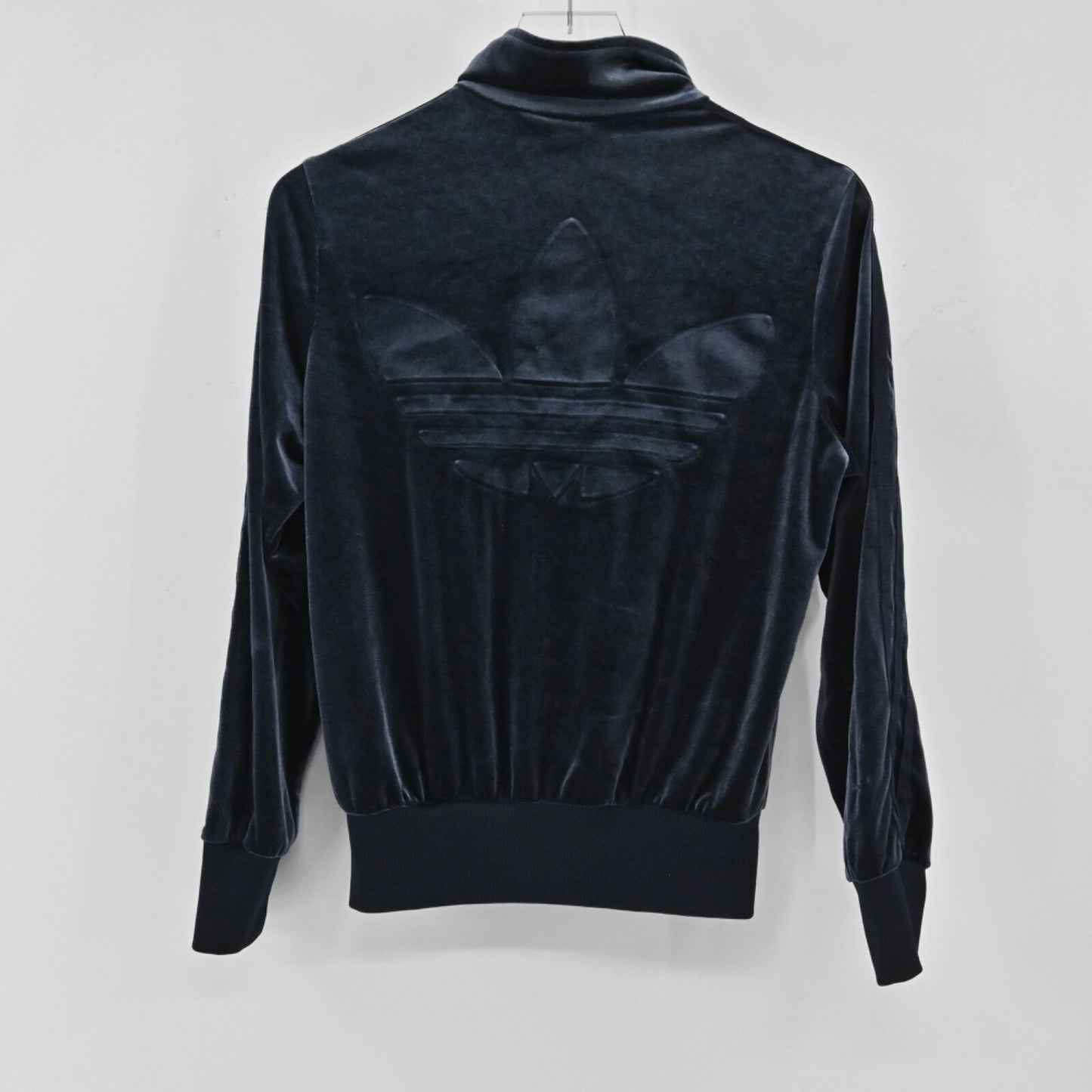 ADIDAS Jacket Womens Size S Blue Luxe Velvet Firebird Originals Track Full Zip