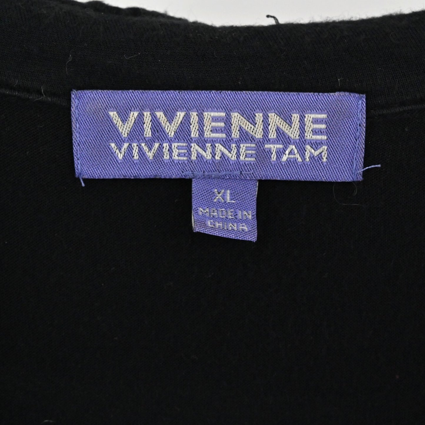 VIVIENNE TAM Womens Black Ruffle Top Size XL Blouse Sleeveless Button Front