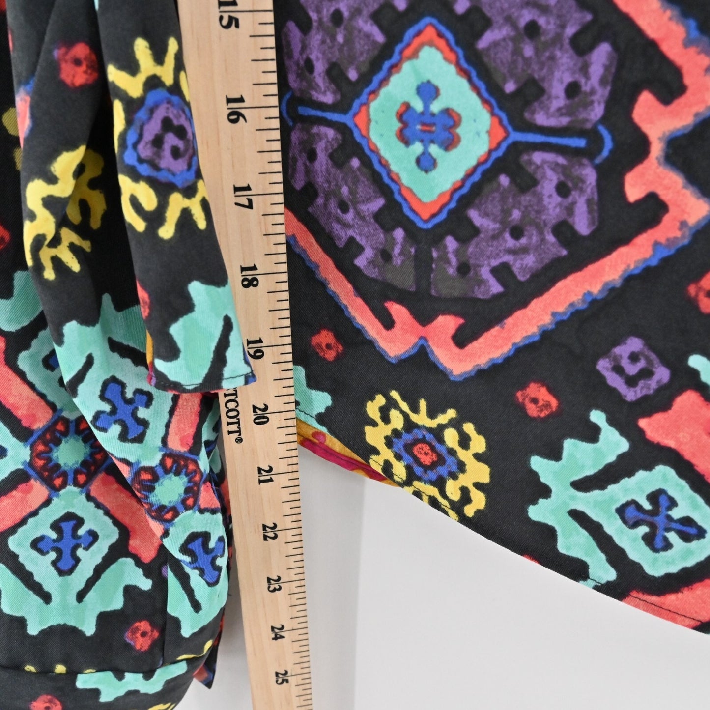 RACHEL ROY Top Womens Sz M Multicolor Print Embroidered Trim Square Neck Blouse