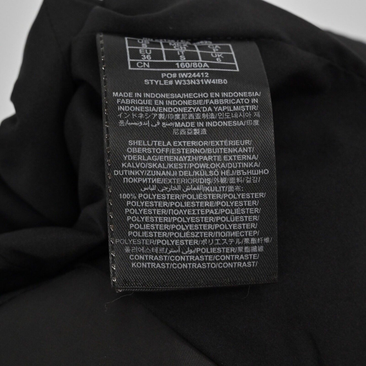 GUESS Jacket Womens Sz S Black Asymmetric Full Zip Sheer Sleeve Crop Moto Grunge