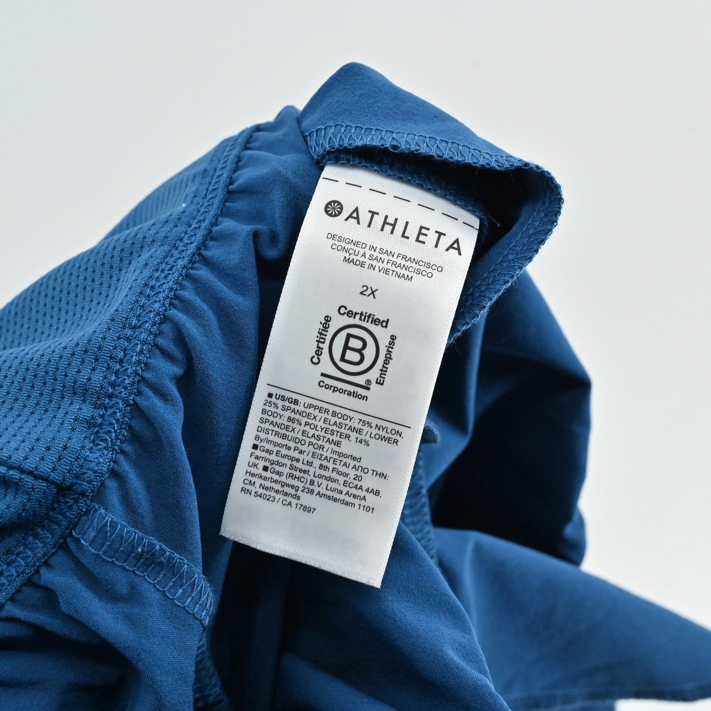 Athleta Elation Hybrid Midi Dress Size 2X Blue Spaghetti Strap Pocket Athleisure