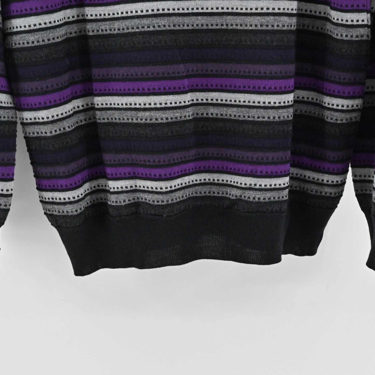 MAREMMA Wool Sweater Mens Size XL Purple Stripe Blend Knit Quarter Zip Italy