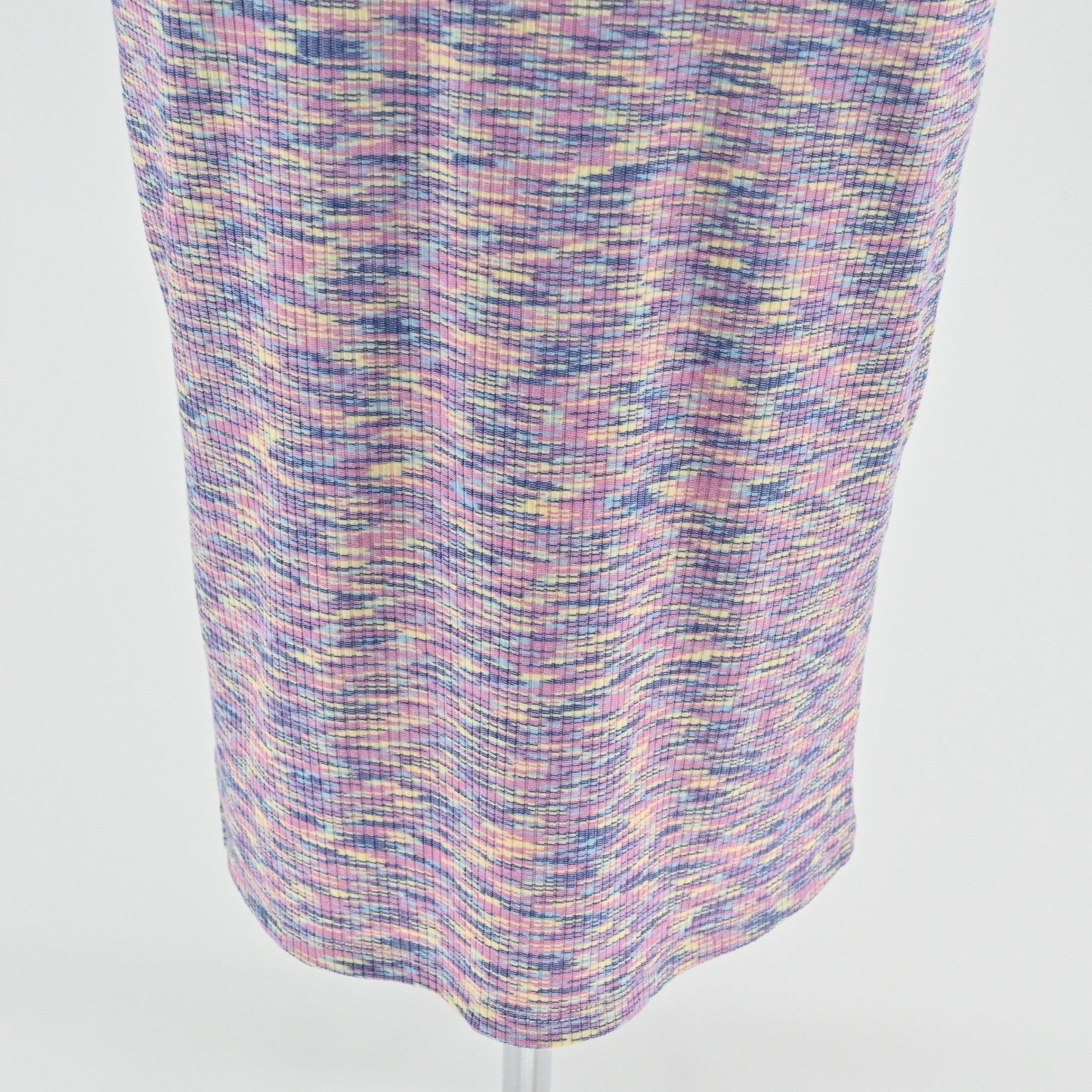 Lisa Says Gah Julia Halter Midi Dress Size S Tie Back Bodycon Ribbed Multicolor