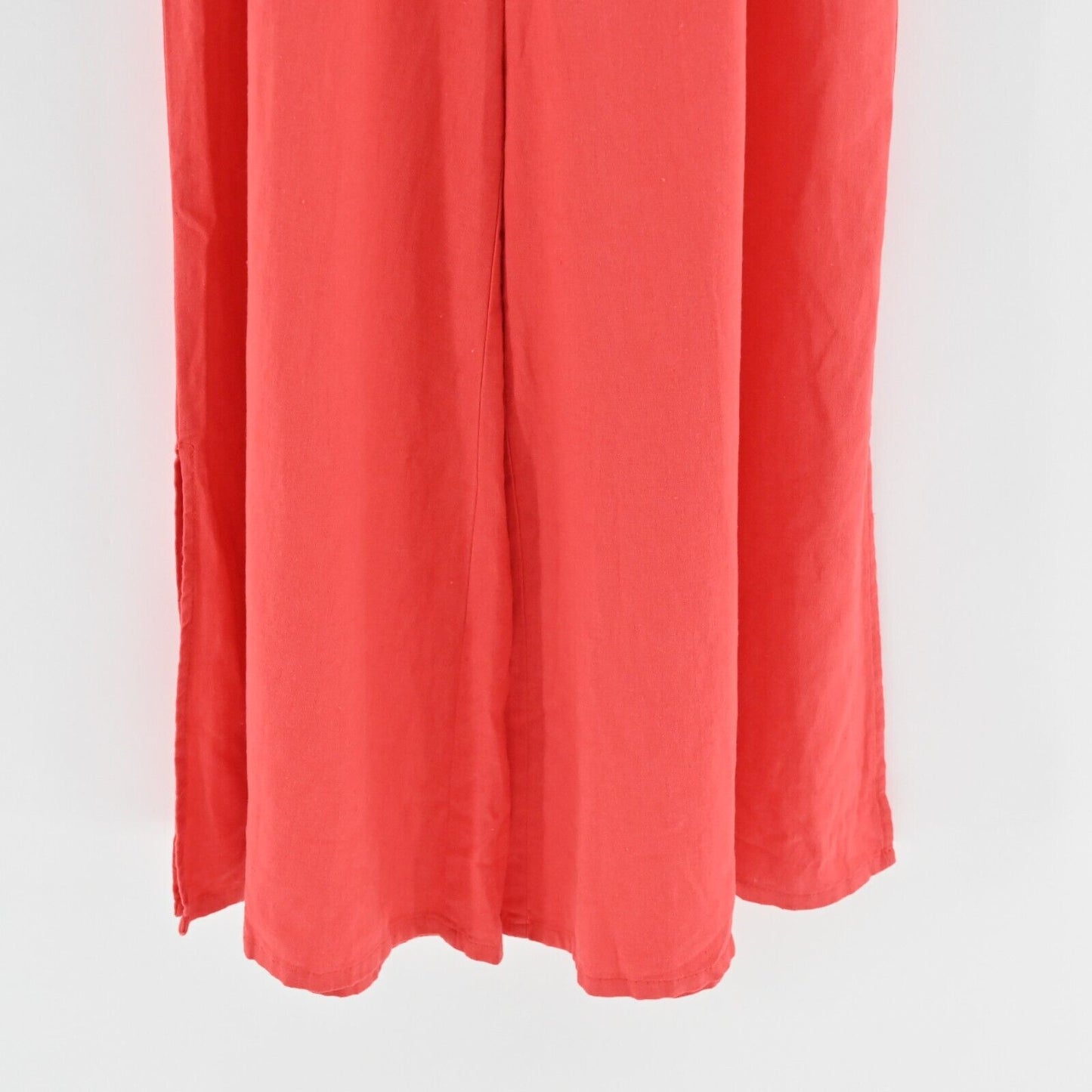 HAUTE HIPPIE Jumpsuit Size L Coral Linen Wide Leg Sleeveless Boho Festival Retro