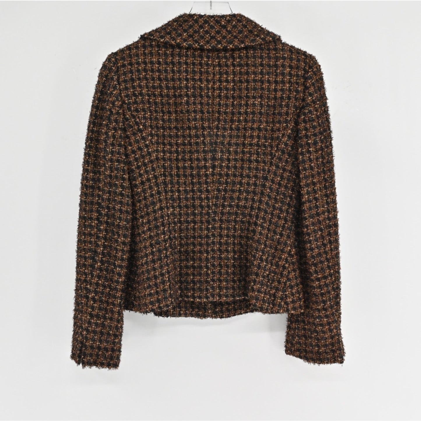 Vtg ANNE KLEIN Womens Wool Tweed Blazer Size 2 Academia Preppy Retro Career 00s