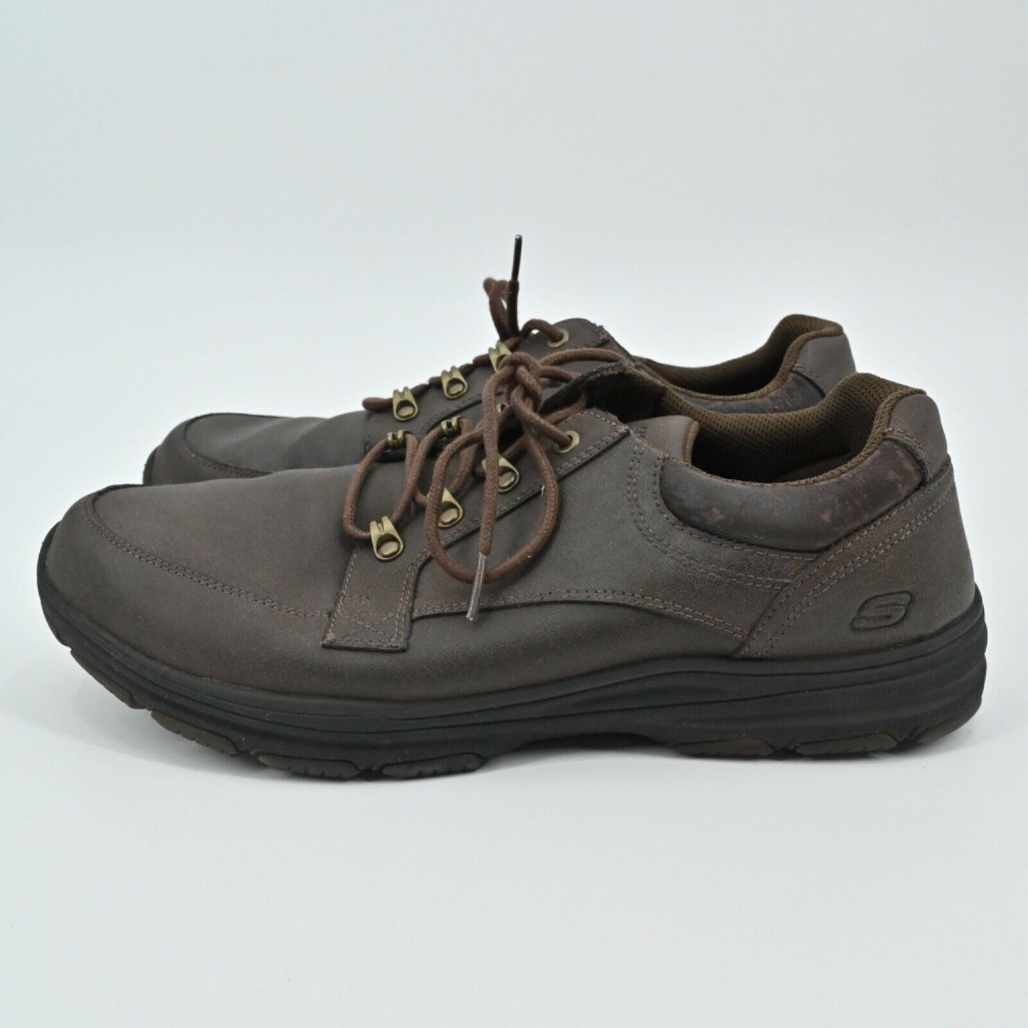 SKECHERS Sneakers Mens Size 13 Brown Classic Fit Air Cool Memory Foam Leather