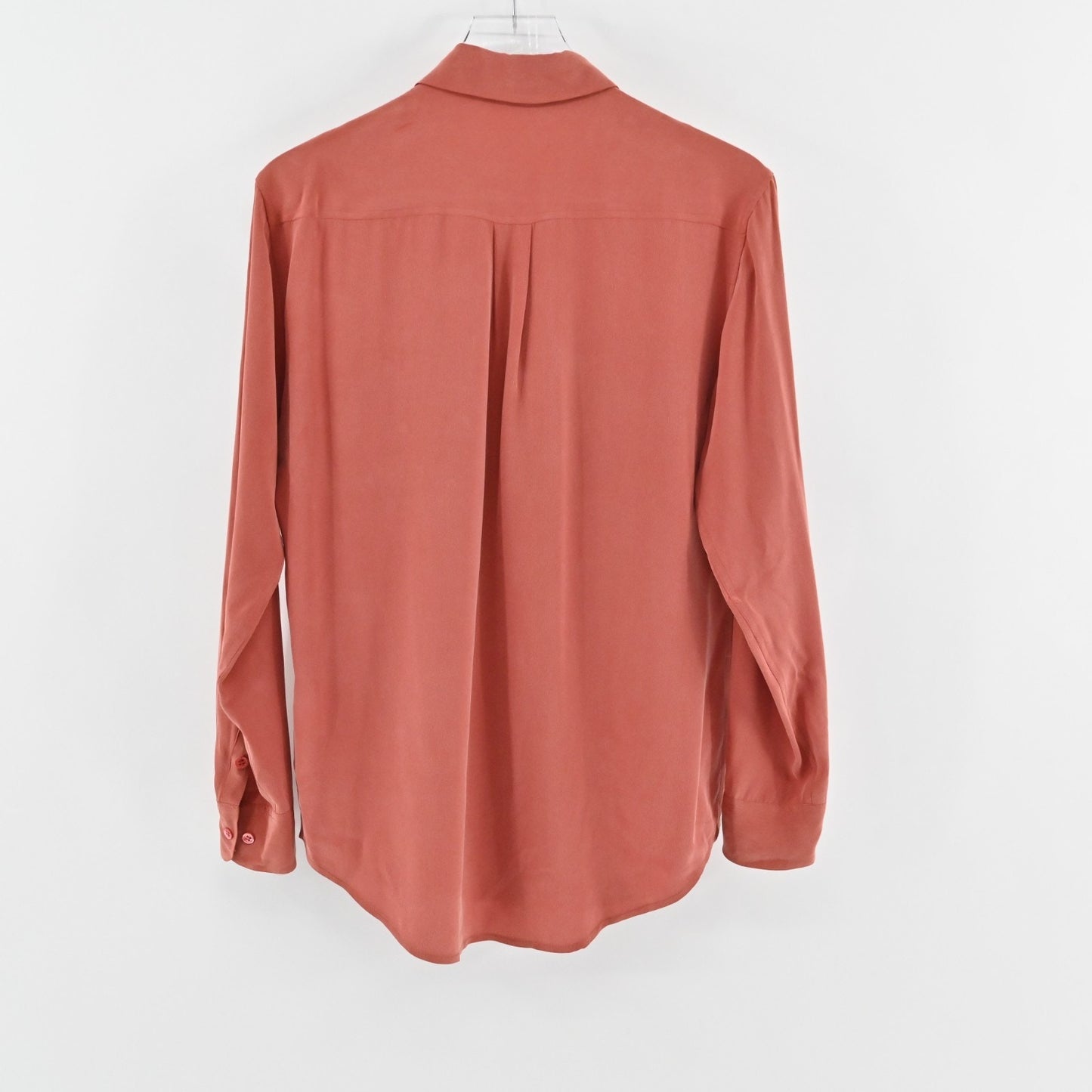 Equipment Womens Signature Silk Collar Shirt Size S Blouse Button Up Baked Clay