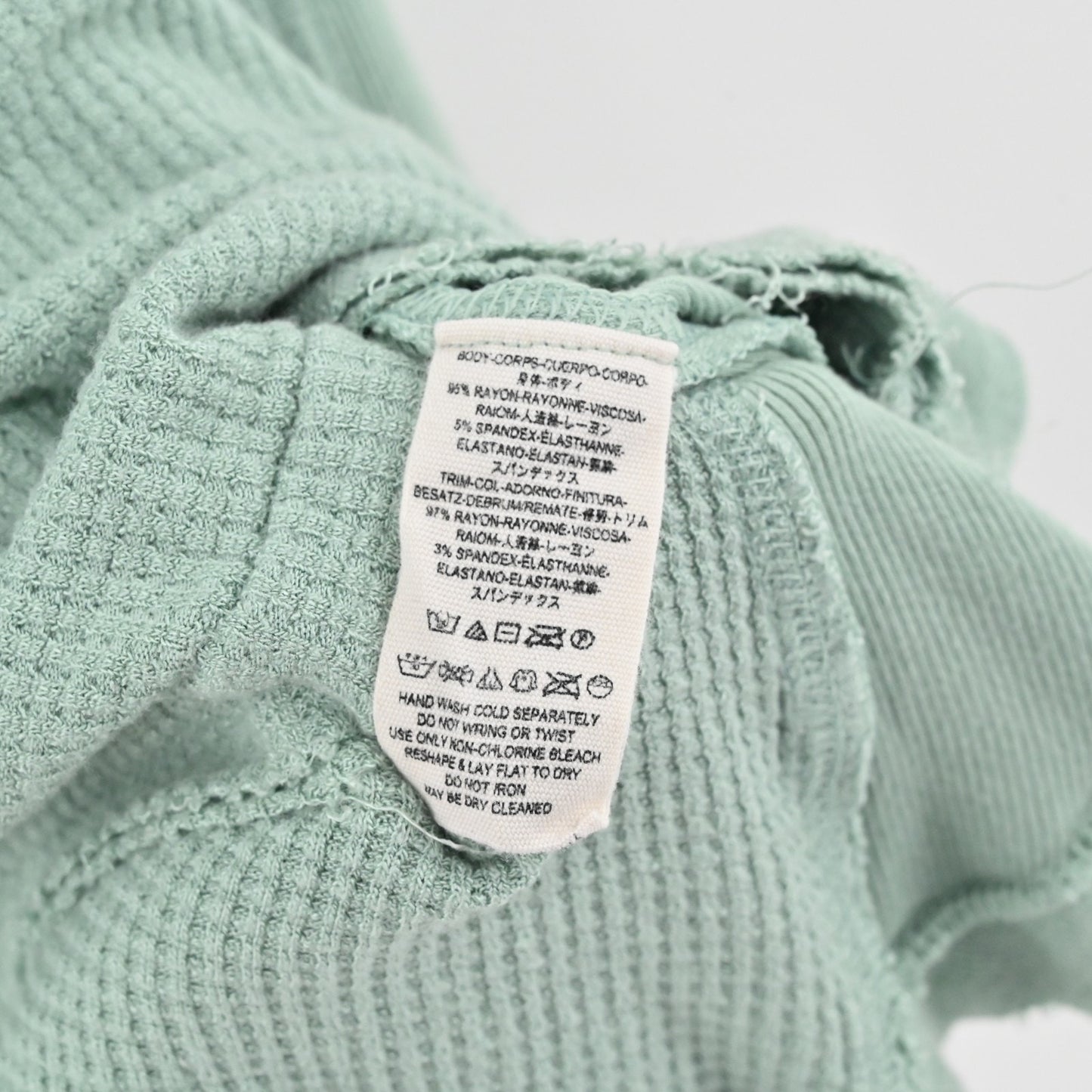 Free People Womens Malibu Waffle Thermal Top Size M Mint Seafoam We The Free