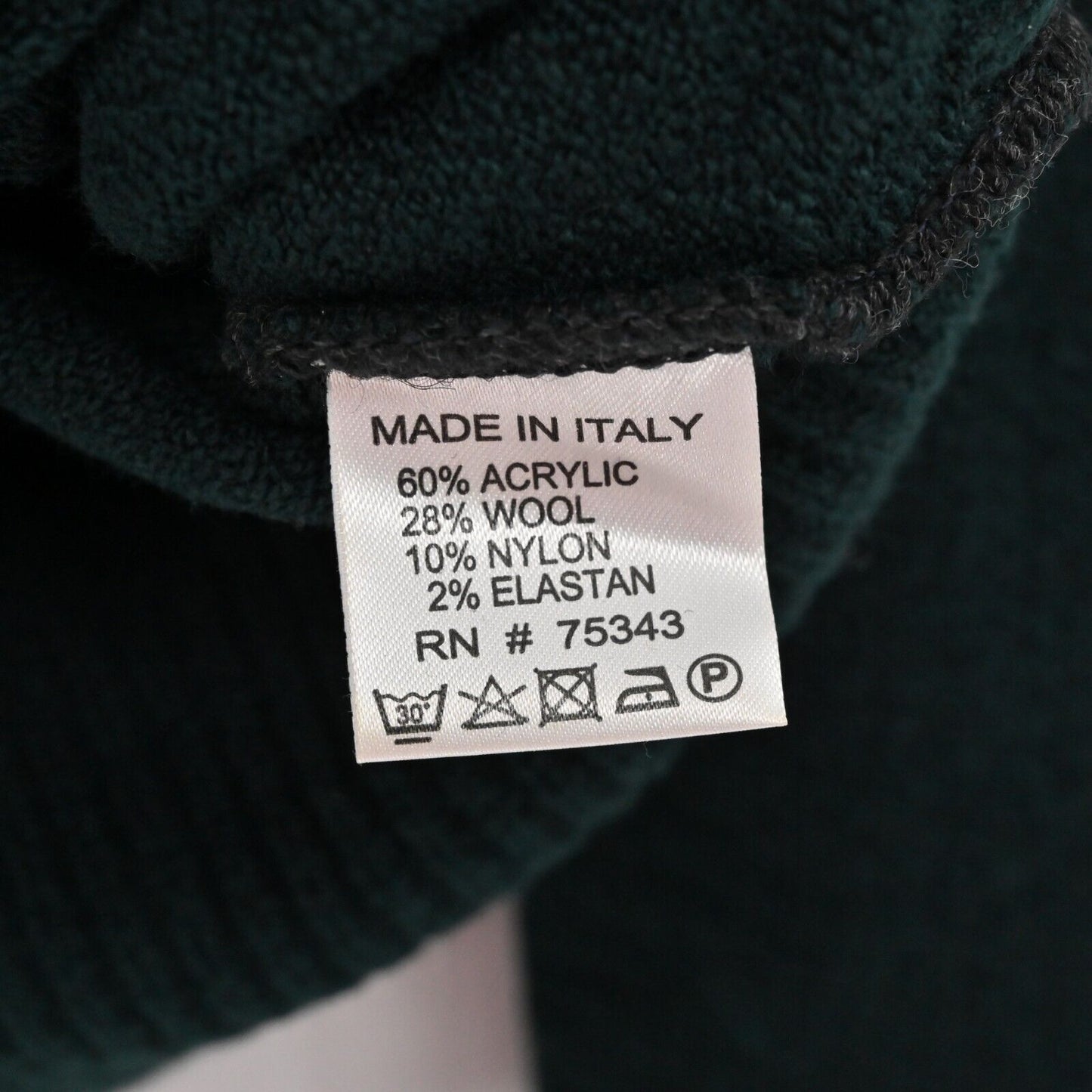 BERRETTI Sweater Womens Size M Wool Blend Dark Green V Neck Knit Italy Preppy