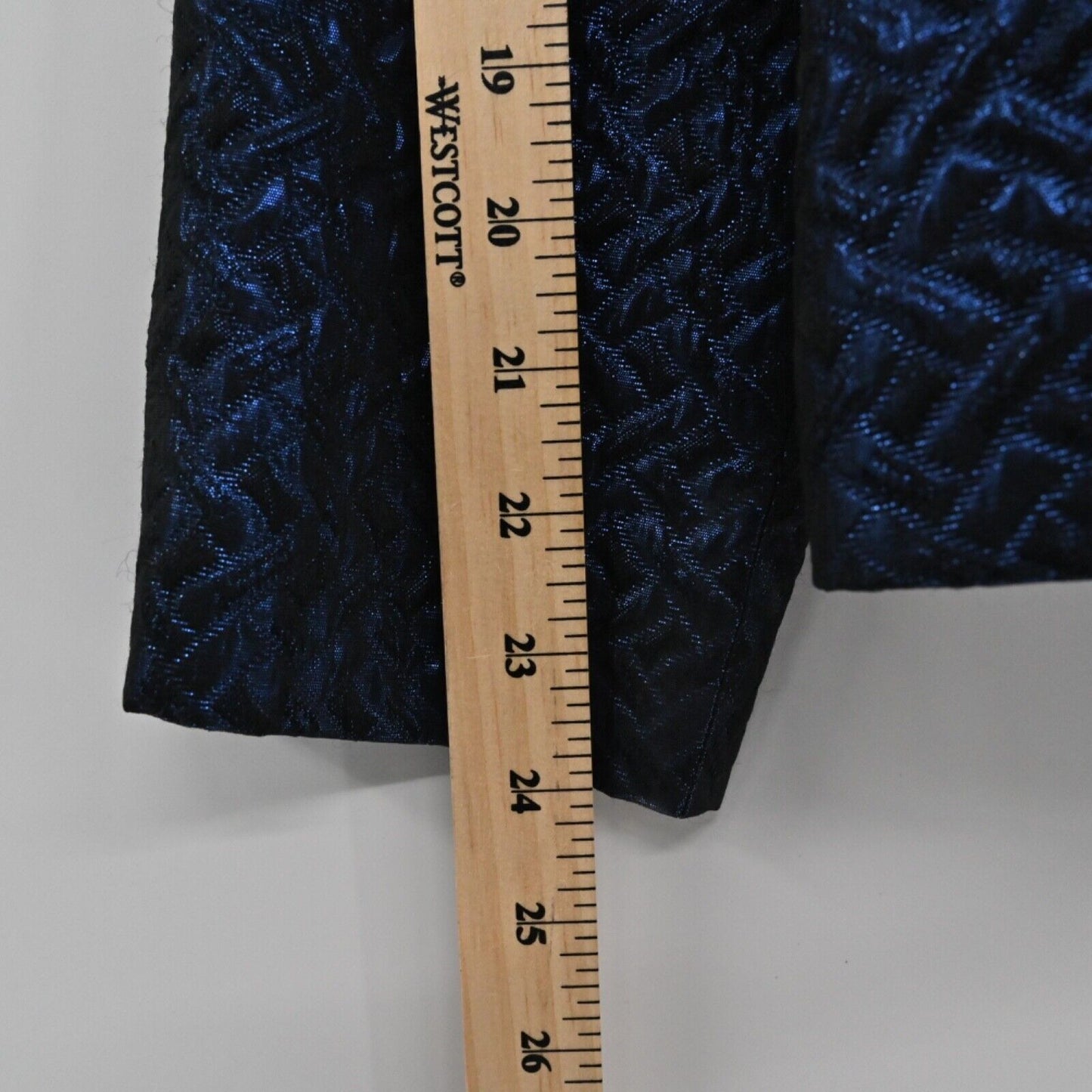 JONES NEW YORK Jacket Womens Sz S Blue Metallic Quilted Herringbone Button Front