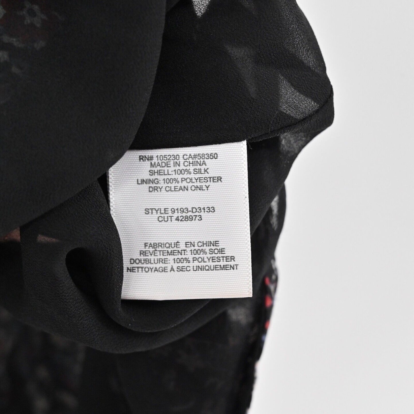 JOIE Dress Sz S Jamira Black Floral Silk Tie Neck Bell Sleeve Ruffle Mini Ditsy