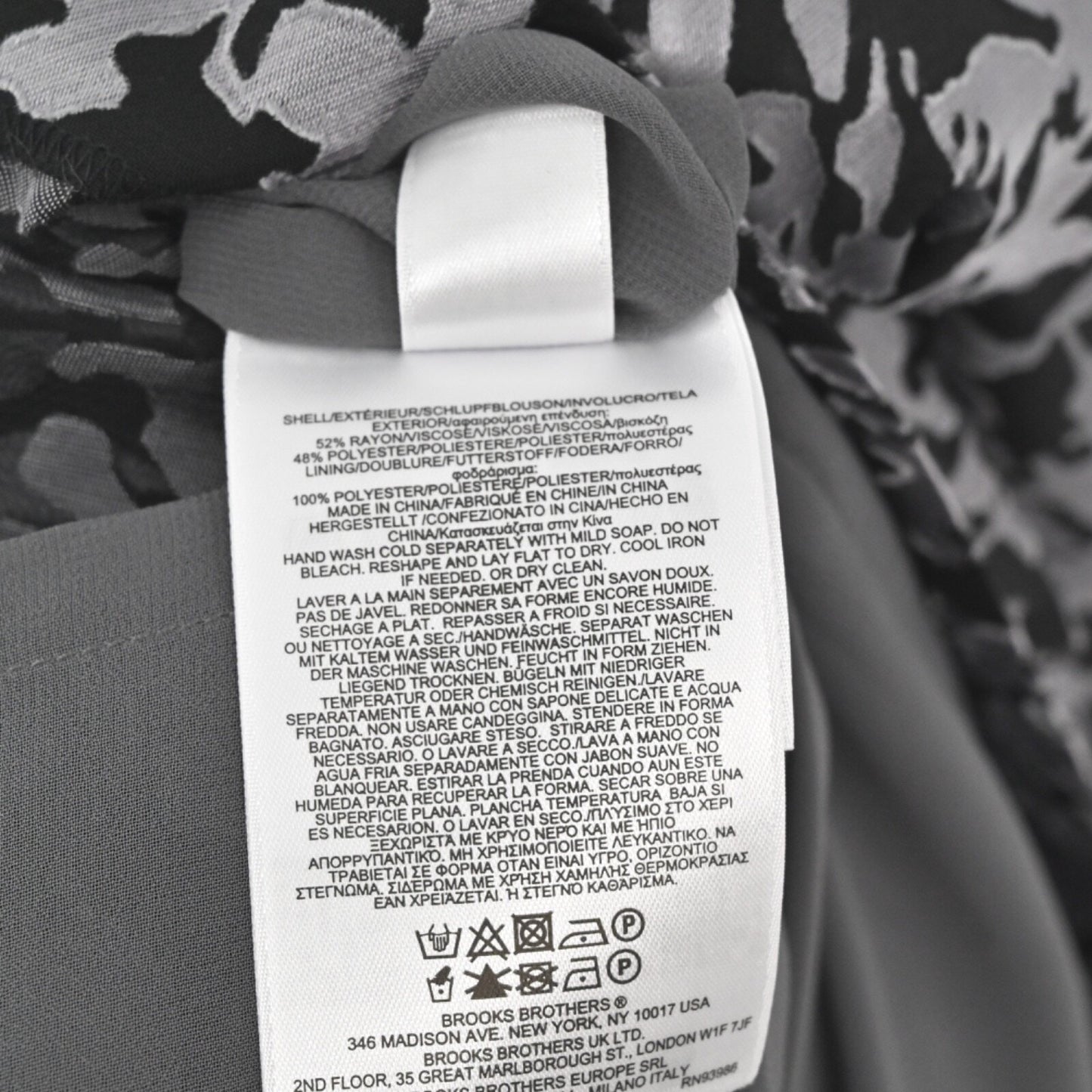 Brooks Brothers Floral Sheath Dress Sz 6 Black Gray Sleeveless Mock Neck Burnout