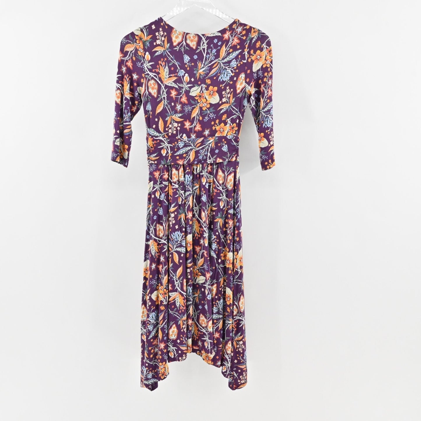 ANTHROPOLOGIE Dress Size XS Maeve Empire Waist Beloved Purple Floral Print