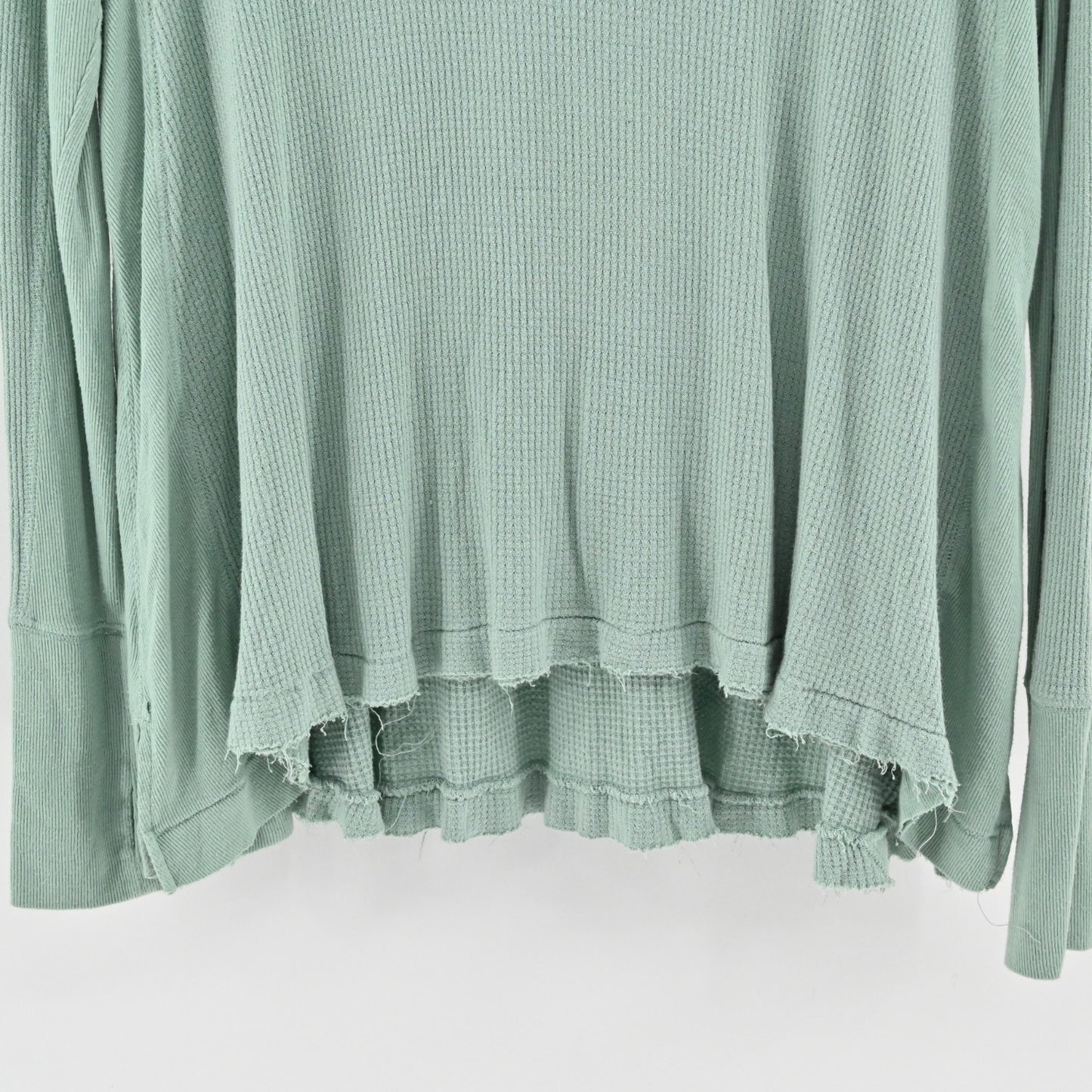 Free People Womens Malibu Waffle Thermal Top Size M Mint Seafoam We The Free
